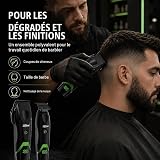 Professional Hair Clippers for Men-Cordless Professional Barber Clipper Set with Precision Blades, USB Charging,Guide Combs Set, for Men & Women,Black - 5