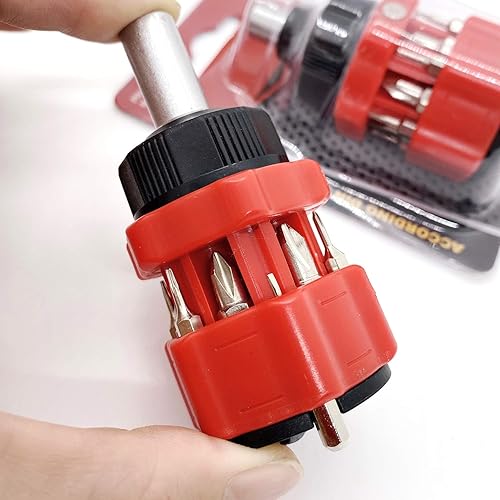 Miniatura 4 de Buspoll Kit de destornilladores rechonchos 13 en 1 con puntas de cabeza plana, hexagonal, torx, cuadrado y Pozidriv