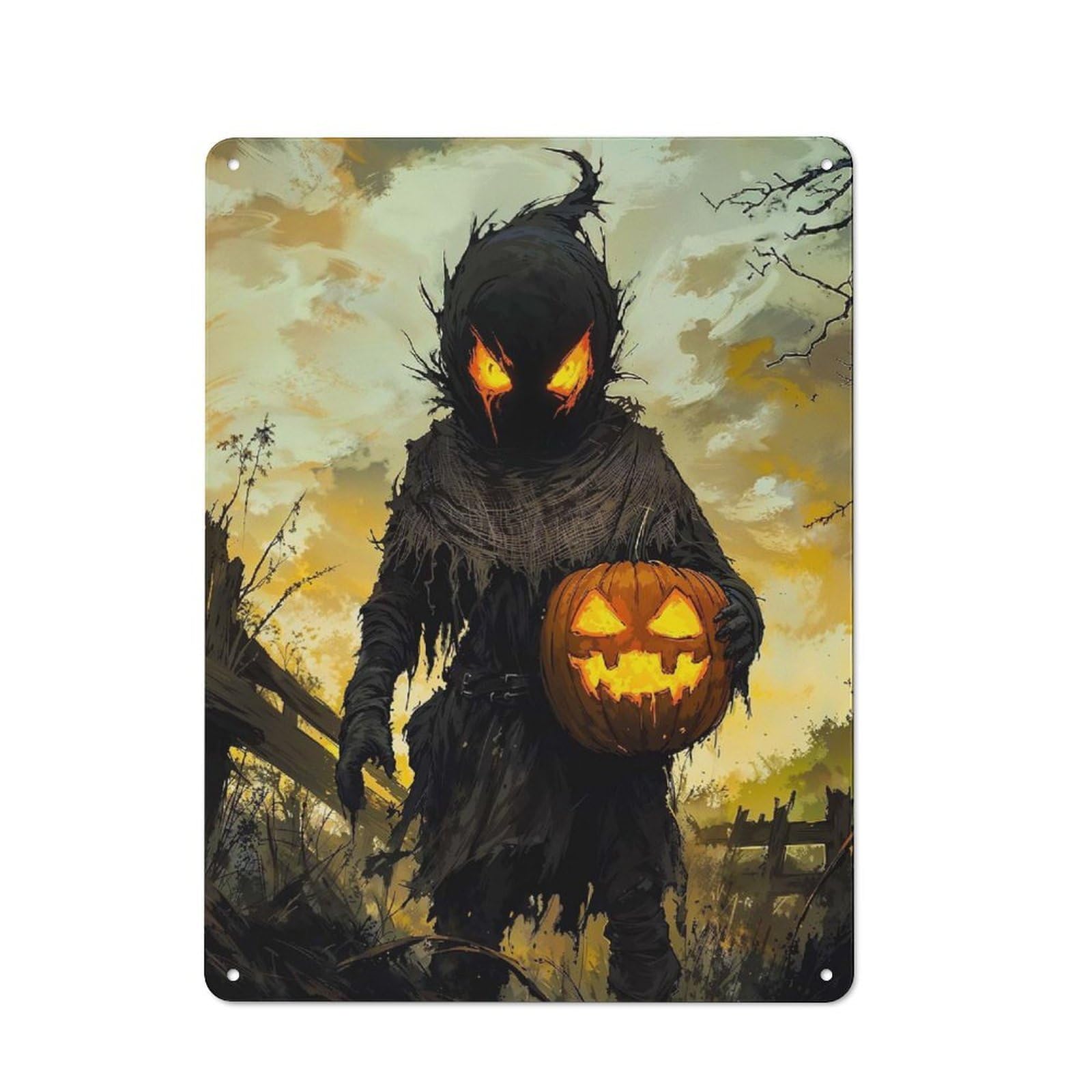 For Café Or Restaurant, Halloween Posters Vintage Metal Sign 40x30cm, for Vintage Wall Decor Fans, for Cafés, Pubs And Restaurants