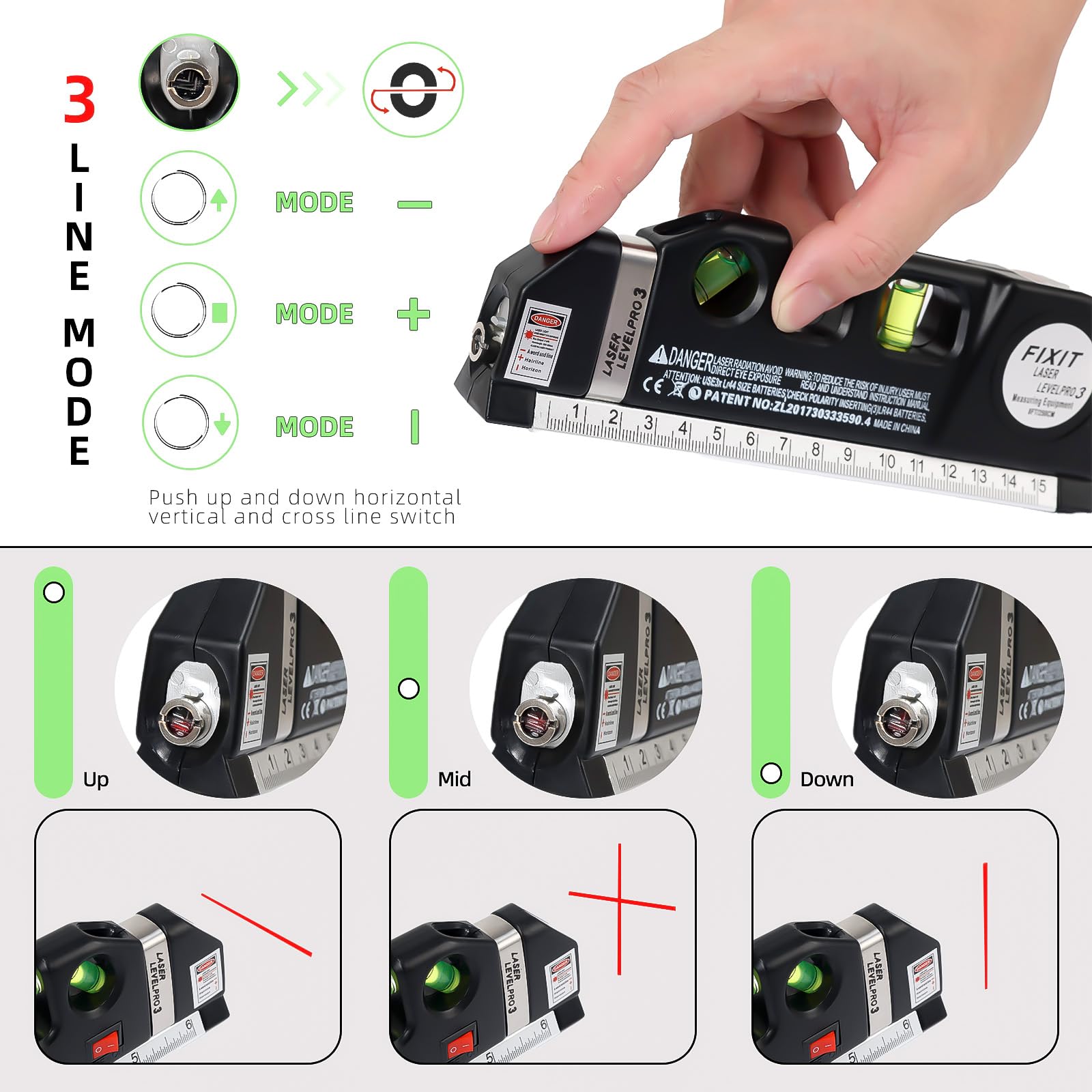VortecSys Laser Level Line Tool - Precise Alignment -3
