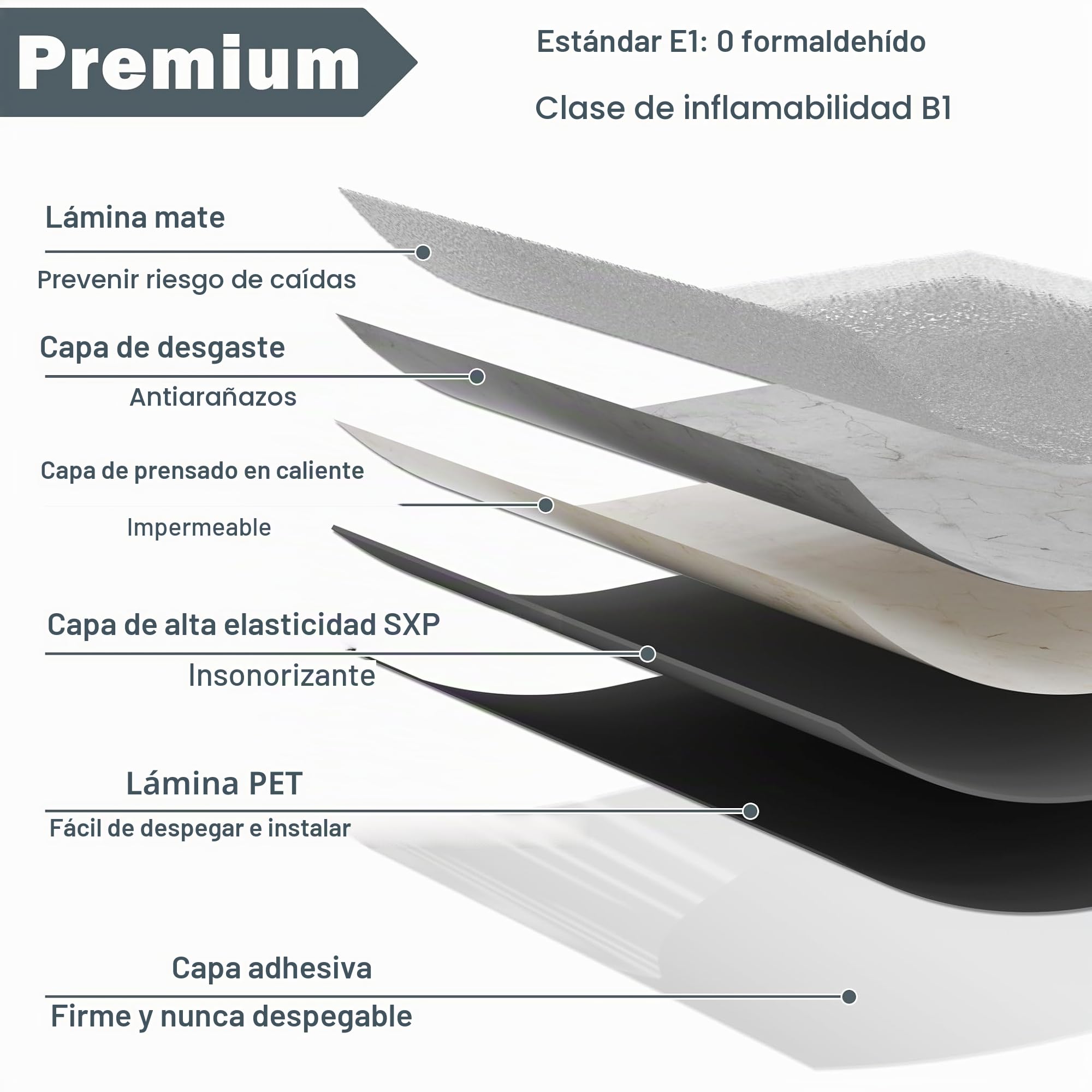 UISEBRT - Baldosas autoadhesivas 27 unidades 2,51m², revestimiento de suelo de PVC con aspecto de hormigón, vinilo adhesivo, para cocina, baño, pasillo, área de estar, 30×30cm 【Modelo E】