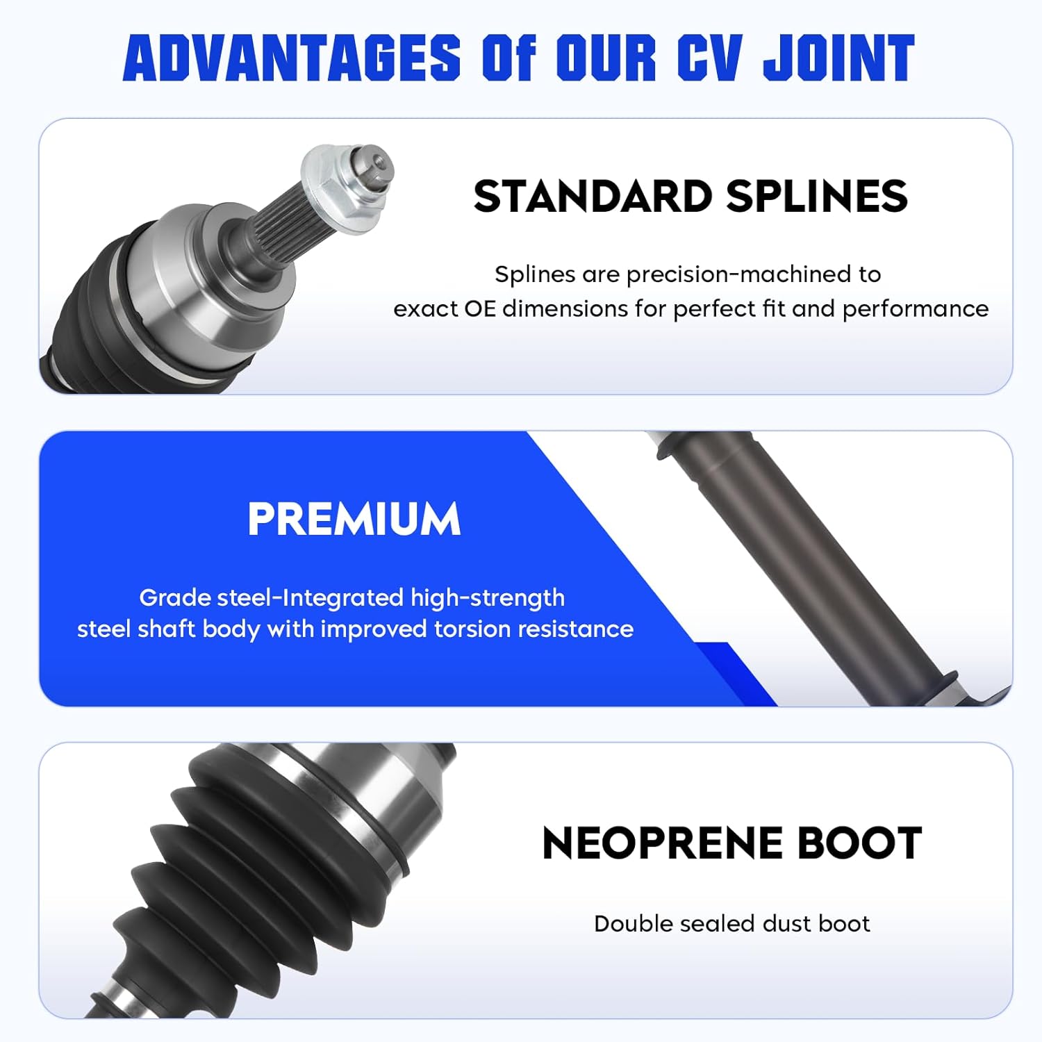 Front CV Axle Shaft Assembly Fit for 2005 2006 Mazda 3 2.3L, for 2006 2007 2008 Mazda 5 2.3L, Automatic Transmission Only, Right CV Joint Shaft, Replacement for 66-8173, 1 pack