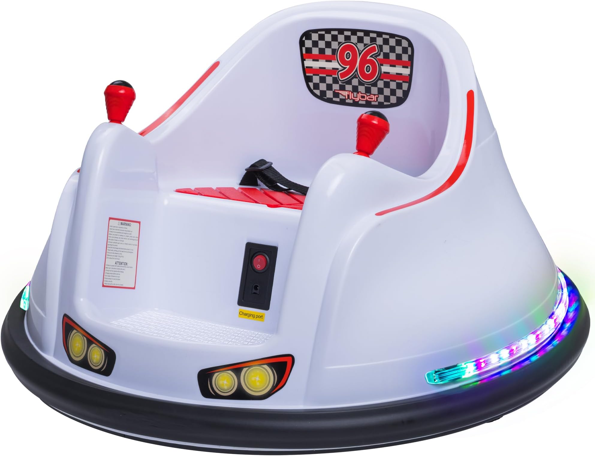 FunPark 6V Electric Bumper Car Ride-On for Toddlers, Ages 1.5–4 Years, LED Lights, 360° Spin, Supports up to 66 lbs (No Remote)