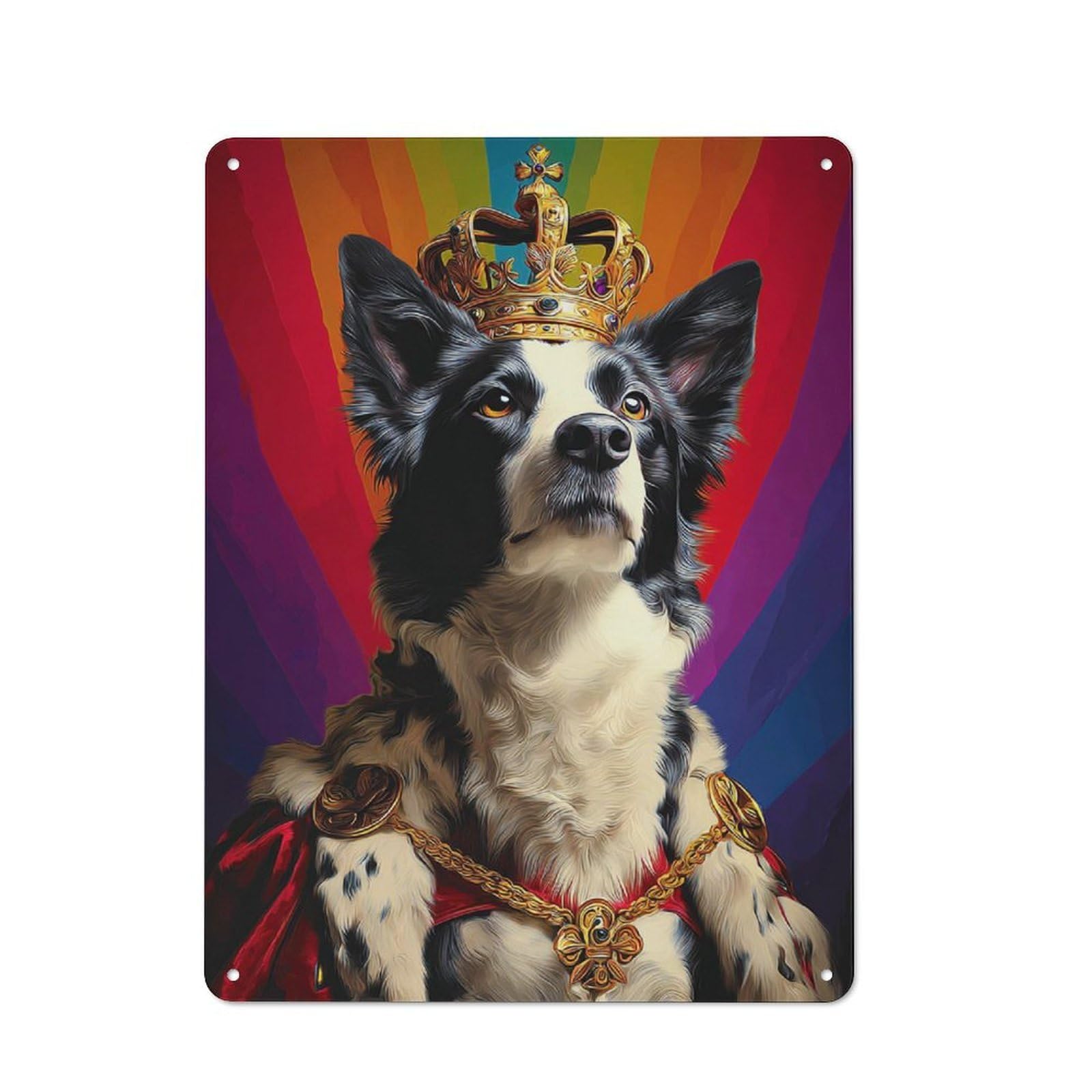 Junmoney Royal Canine Majesty Portrait -7 Metal Wall Sign 40X30cm Featuring For Bar Or Restaurant, For Vintage Wall Decor Fans, For Themed Room Decoration