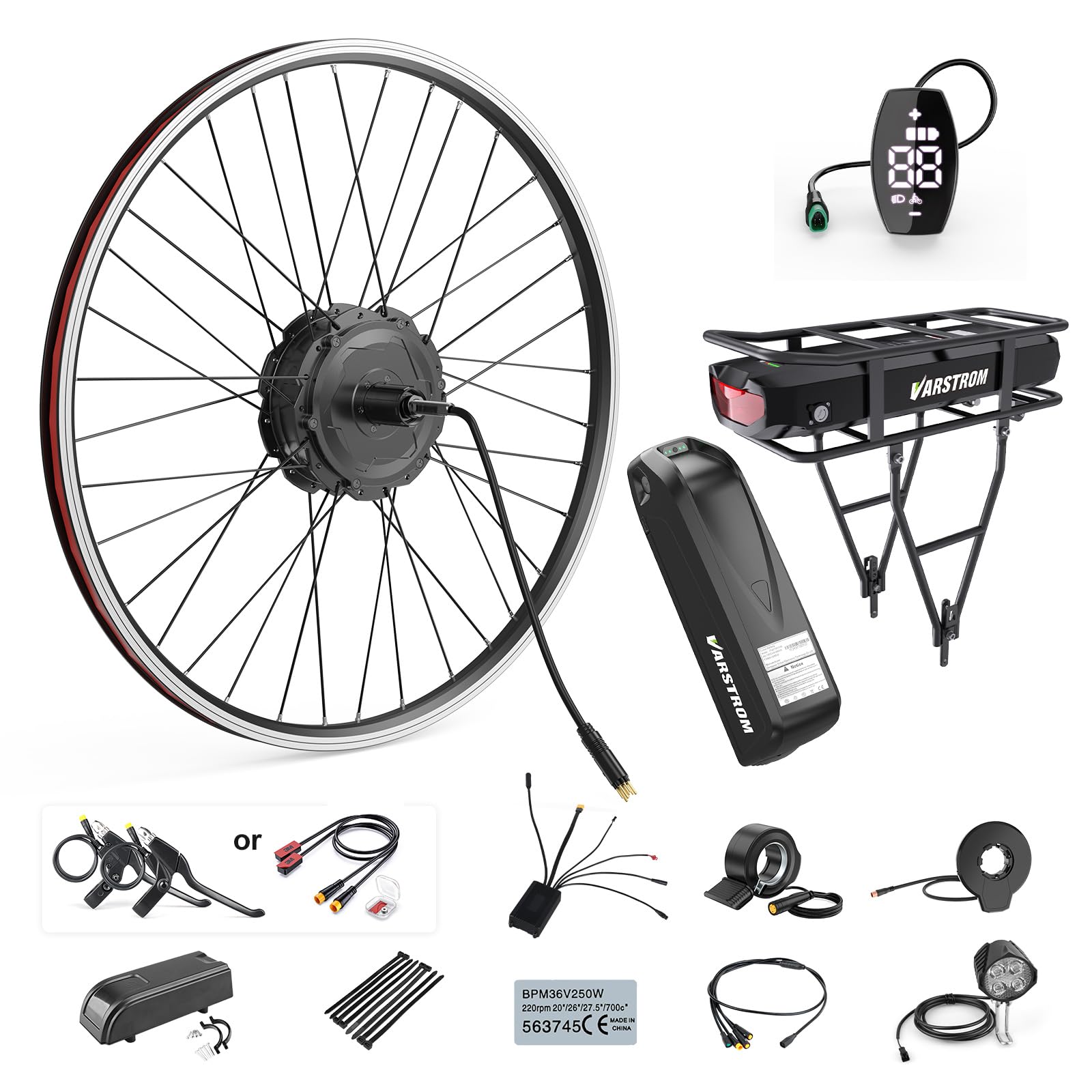 electric motor for bicycle with battery Amazon.com : Varstrom Rear Hub Motor Kit - 48V 500W/750W Electric Bike  Conversion for 20