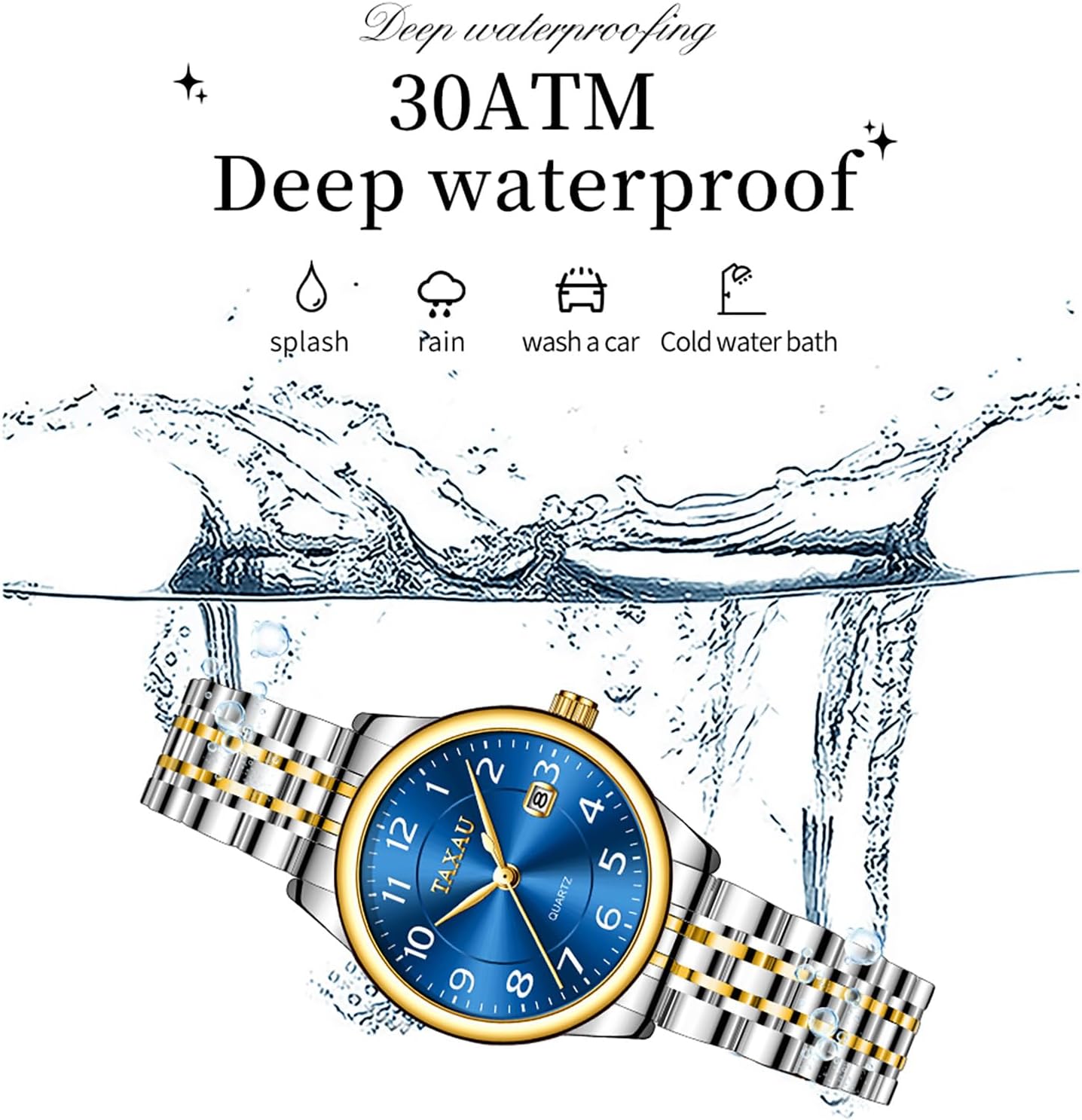 Womens Watch Fashion Dress Waterproof Silver Watches for Women Casual Easy Read Quartz Analog Women's Watch Two Tone Stainless Steel Ladies Watches with Day Date - Image 7