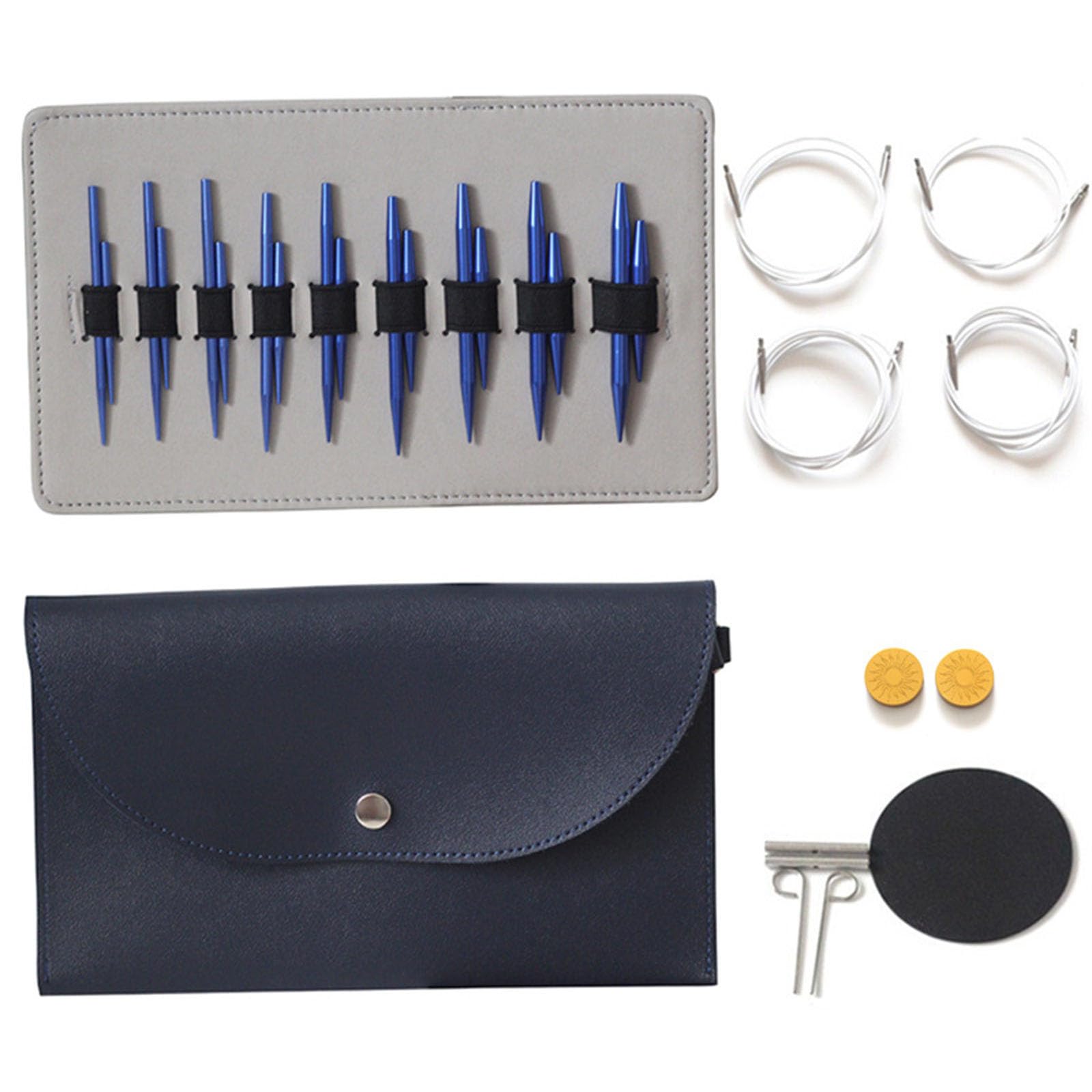 Aiguilles à tricoter circulaires en aluminium interchangeables kit tissage 3mm 6mm