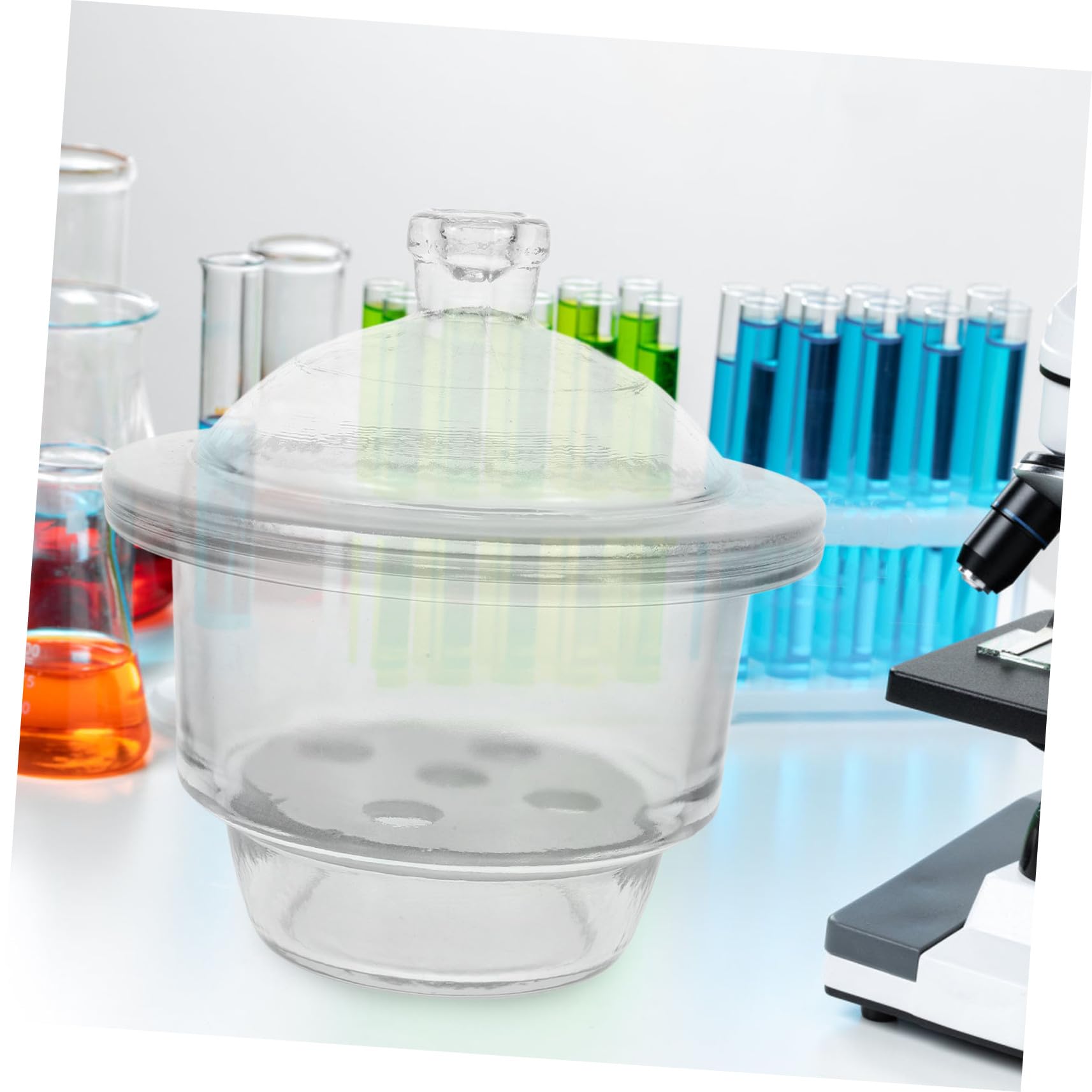 Ipetboom Desecador Al Vacío De Vidrio 208 Mm Durable y Seguro Para Laboratorio Botella Secadora Para Experimentadores Científicos