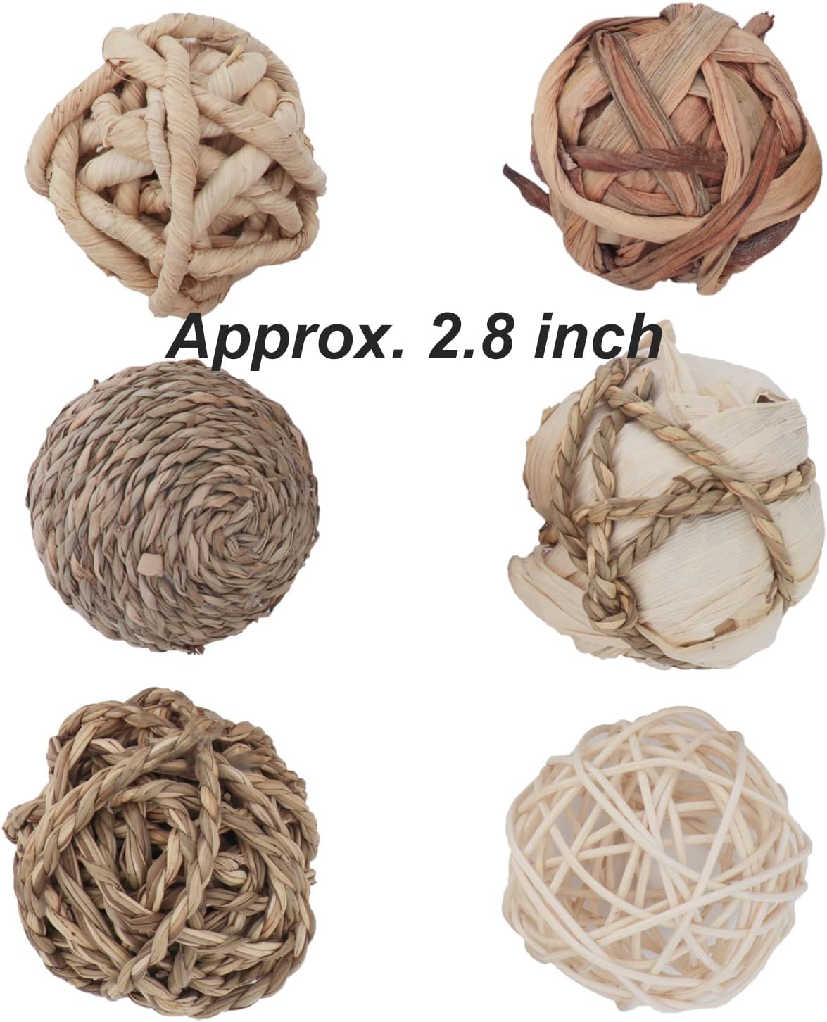 Kesywale Set of 6 Decorative Balls for Centerpiece Bowl Fillers, 2.8 inch Assorted Rattan Wicker Balls Spheres Orbs, Vase Fillers, Home Table Decor : Home & Kitchen