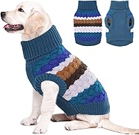 Vista 33 de Kuoser Suéter para perro, suéteres grandes para perros, cuello de tortuga para perrito, traje de Navidad y Acción de Gracias, chaleco de invierno