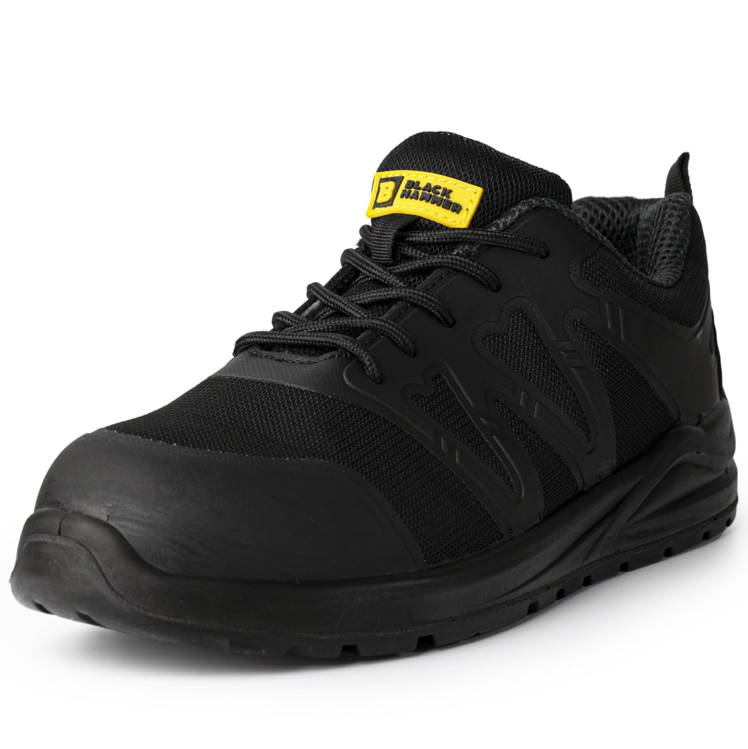 Black Hammer Norman Men's S1P SRC Water-Resistant Trainers, 5 UK Black