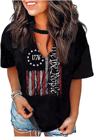 Hollow Out T Shirts for Women Nashville Western Graphic Shirts Country Cowgirls Shirts Casual Short Sleeve V Neck Tops