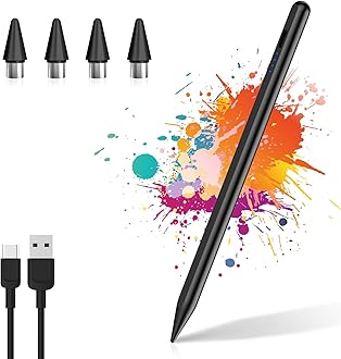CMARS Active Stylus Pen for Android Touch Screens, Universal Tablet Pen Compatiable with iPad/iPhone/Samsung/Huawei/Xiaomi and More, Rechargeable Stylus pens with Magnetic Absorption Function - Black
