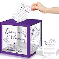 Vista 8 de Pajean 50 tarjetas de memoria Greenery Share a Memory Card para la celebración de la vida, caja de tarjetas de memoria con ventanas transparentes