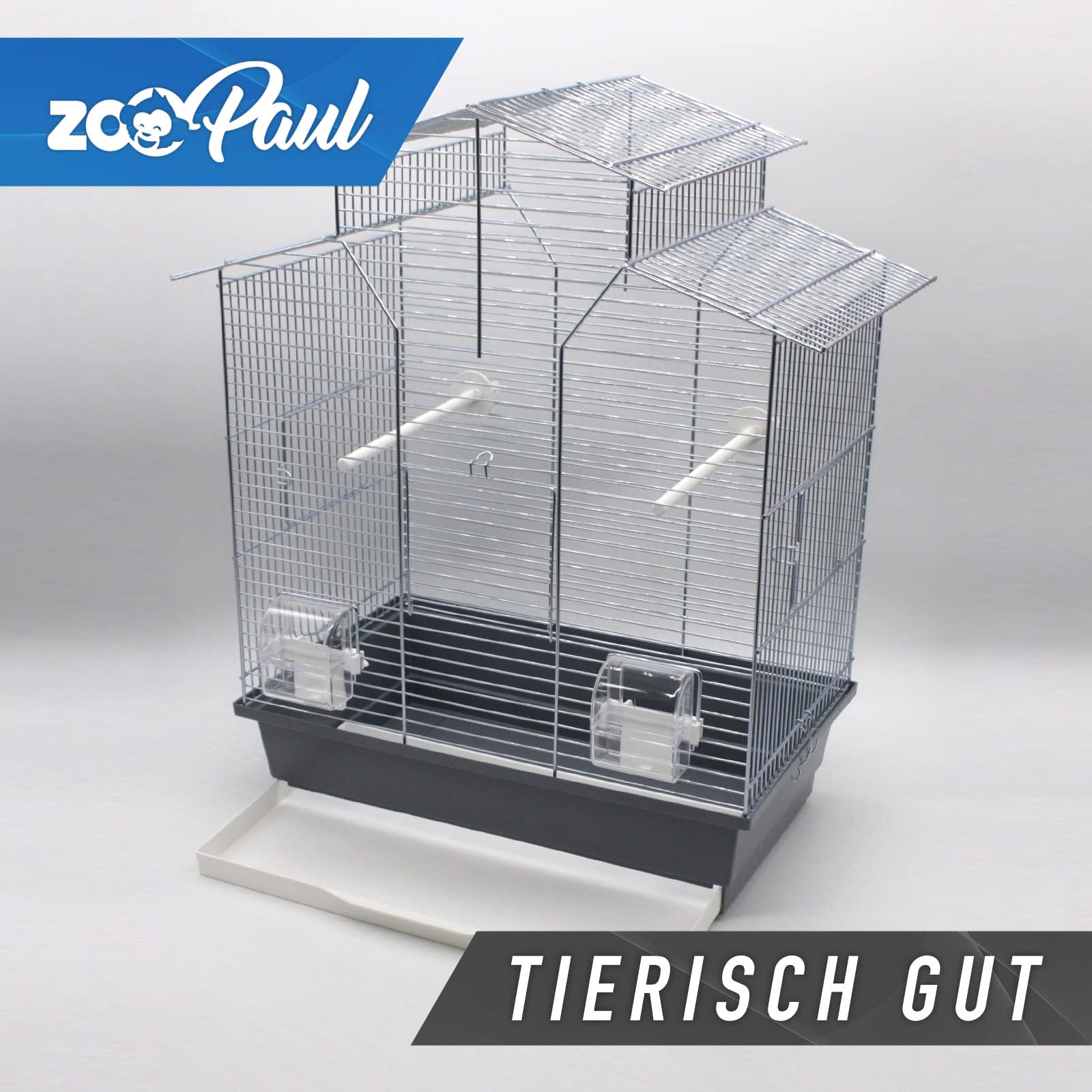 Zoopaul Vogelkäfig IZA 2 II grau 52x30x60 cm Wellensittiche Kanarien Käfig NEU