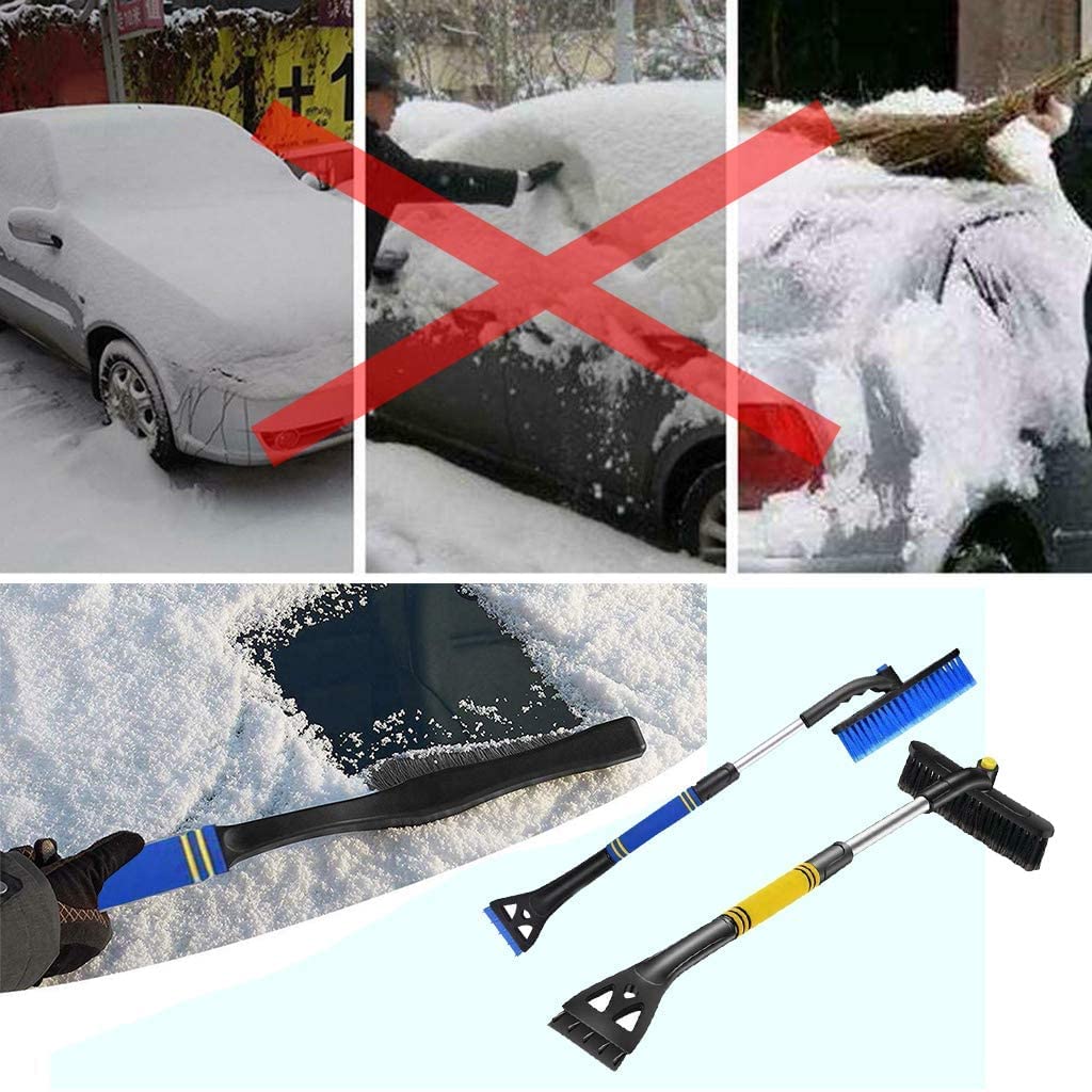 Brosse à Neige et grattoir à Glace pour Pare-Brise de Voiture, dissolvant de Brosse à Neige avec poignée en Mousse pour vitres de Camion SUV de Voitures (Jaune) (Color : Blue)