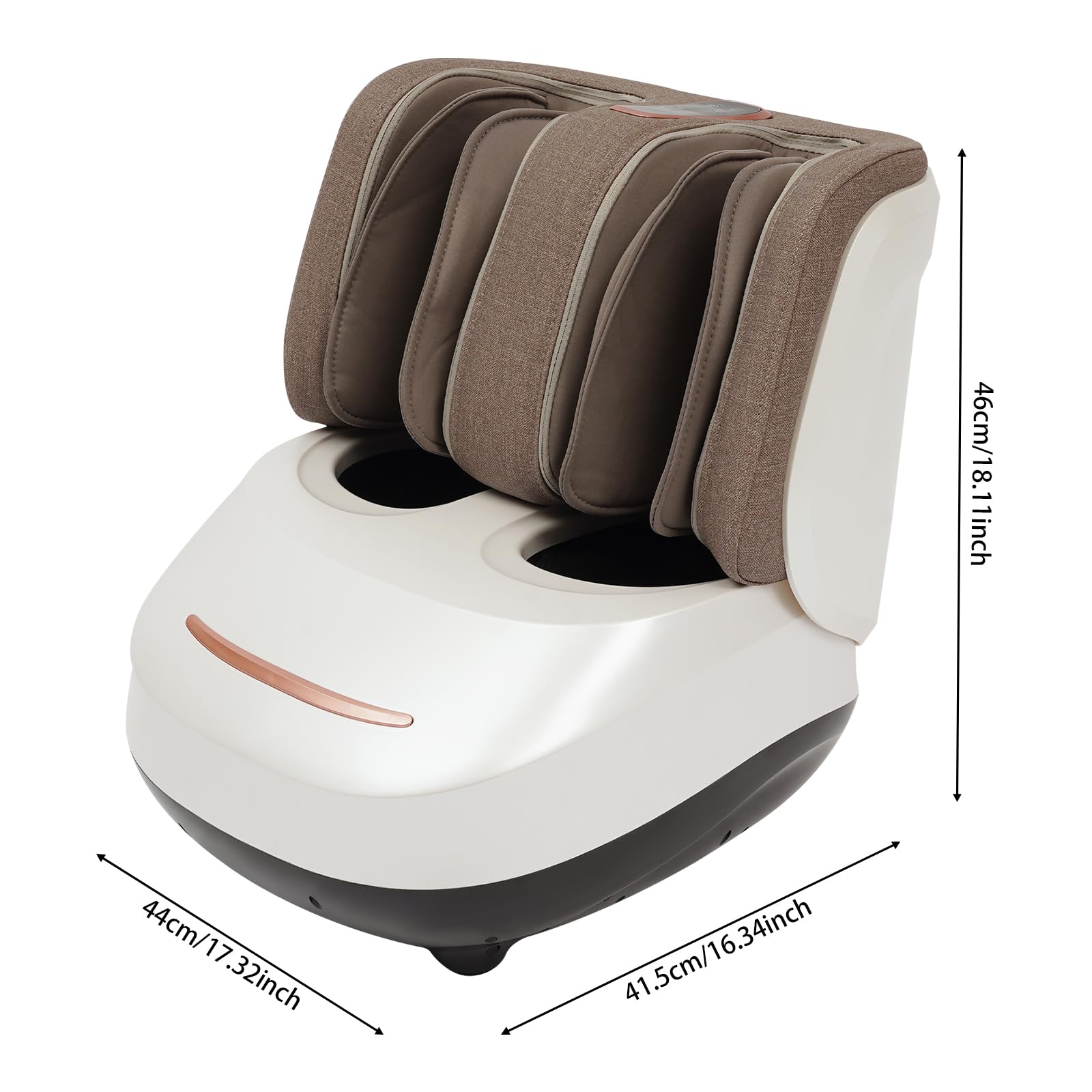Elektrisches Bein-Fuß-Massagegerät mit 3D Airbag Kompression Heizung und Akupressur für tiefenwirksame Waden- und Fußmassage zur Entspannung und Durchblutungsförderung für Zuhause (Weiß)