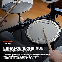 Vista 4 de Roland TD-02KV V-Drums Batería electrónica con capacidad de ejecución expresiva, características de reducción de ruido, redoblante con parche