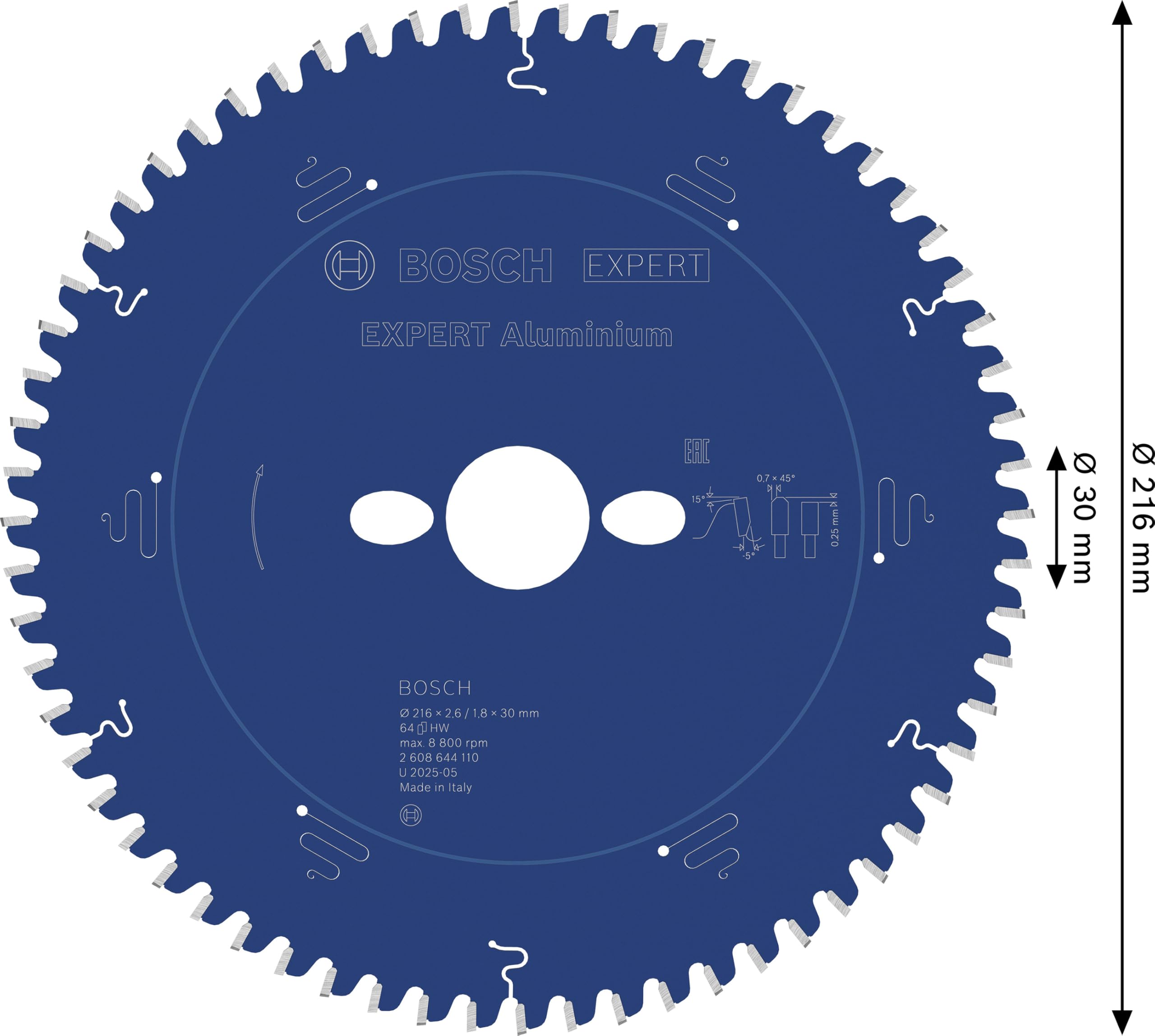 Bosch 1x EXPERT Aluminium Kreissägeblatt für kabelgebundene Kapp‑ und Gehrungssägen (für Aluminium, Ø mm, Professional Zubehör kabelgebundene Kapp- und Gehrungssäge)