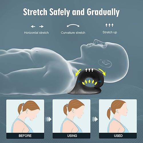 Miniatura 4 de Estirador de cuello para aliviar el dolor, relajante de cuello y hombros, dispositivo de tracción cervical para relajación muscular y alivio del