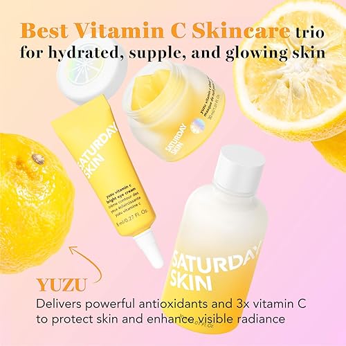 Miniatura 2 de Saturday Skin Juego de 3 piezas para el cuidado de la piel Yuzu Vitamina C Máscara para dormir Yuzu Vitamina C Tónico brillante y crema para los