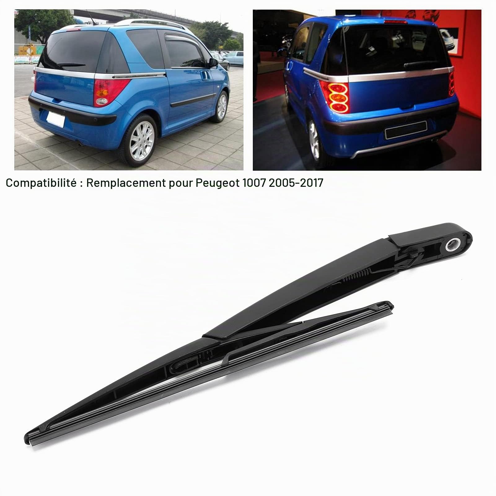 Essuie-glace Arrière De Voiture, Bras D'essuie-glace De Pare-brise Arrière, Jeu De Lames De Remplacement Pour Peugeot 1007 2005 – 2017