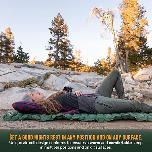 Miniatura 13 de Juego de colchonetas de dormir y almohadas de camping – Colchoneta de dormir ultraligera para camping, mochilero y senderismo – Juego de colchoneta