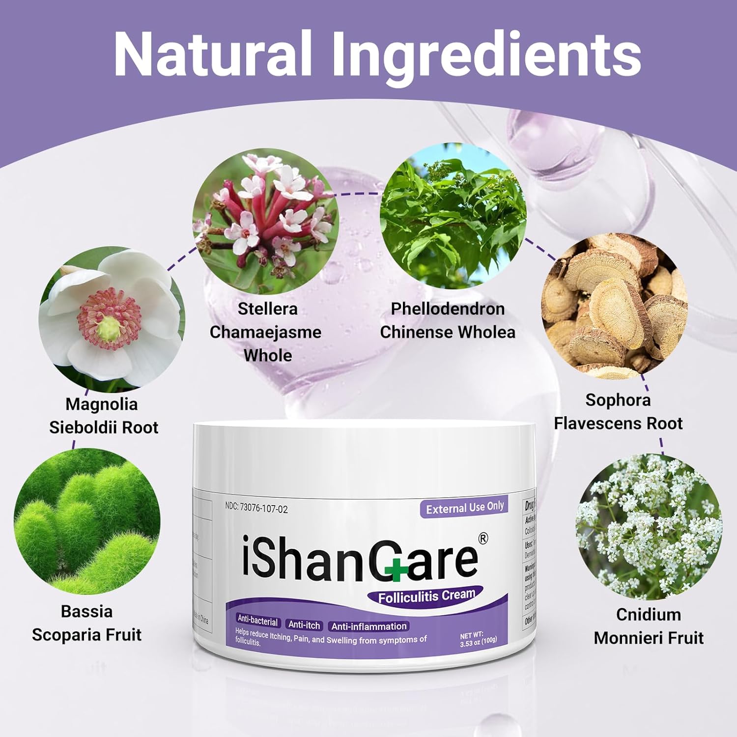 ishancare Folliculitis Treatment, Highly Effective Folliculitis Cream, Natural folliculitis for Itching, Redness, Inflammation, Ache, Burning, 3.53 Oz - Image 4