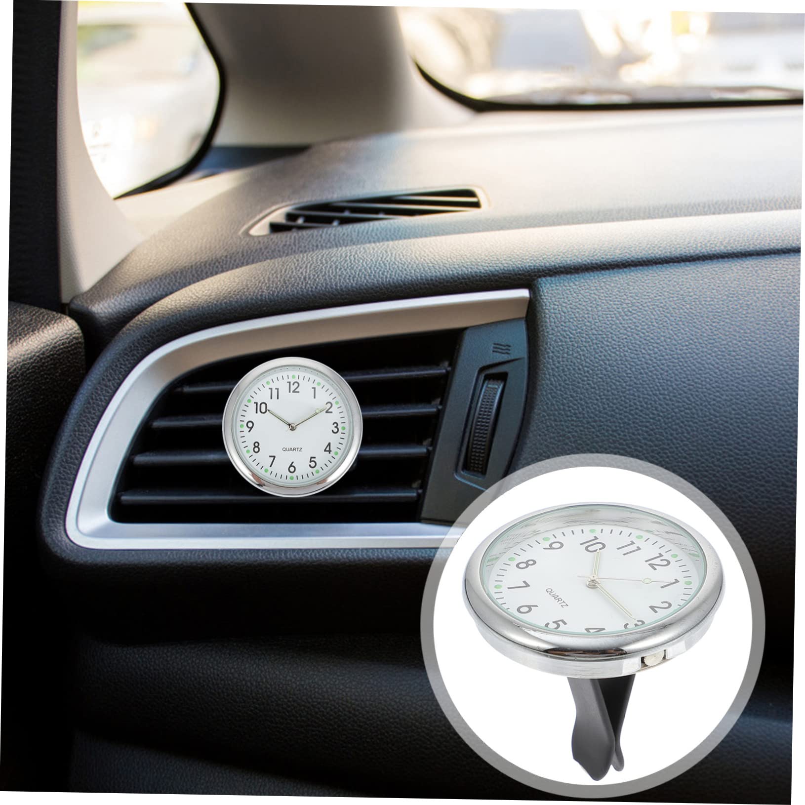 4 Juegos reloj luminoso del coche diminuto relojes de coche digital mini reloj del salpicadero del coche reloj de vehiculo reloj del tablero Vidrio