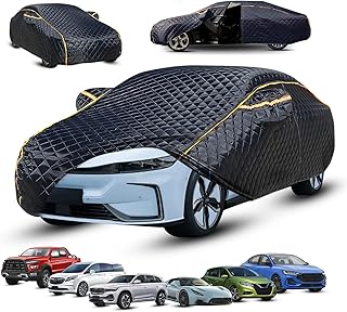 Hail Protector Car Cover Compatible with Chevrolet Bolt EV 2022-2024, Full Window Coverage 5-Layer Thickened Cotton,Hail Impact Protection,Rainproof and Sunshade,Night Reflective-t299