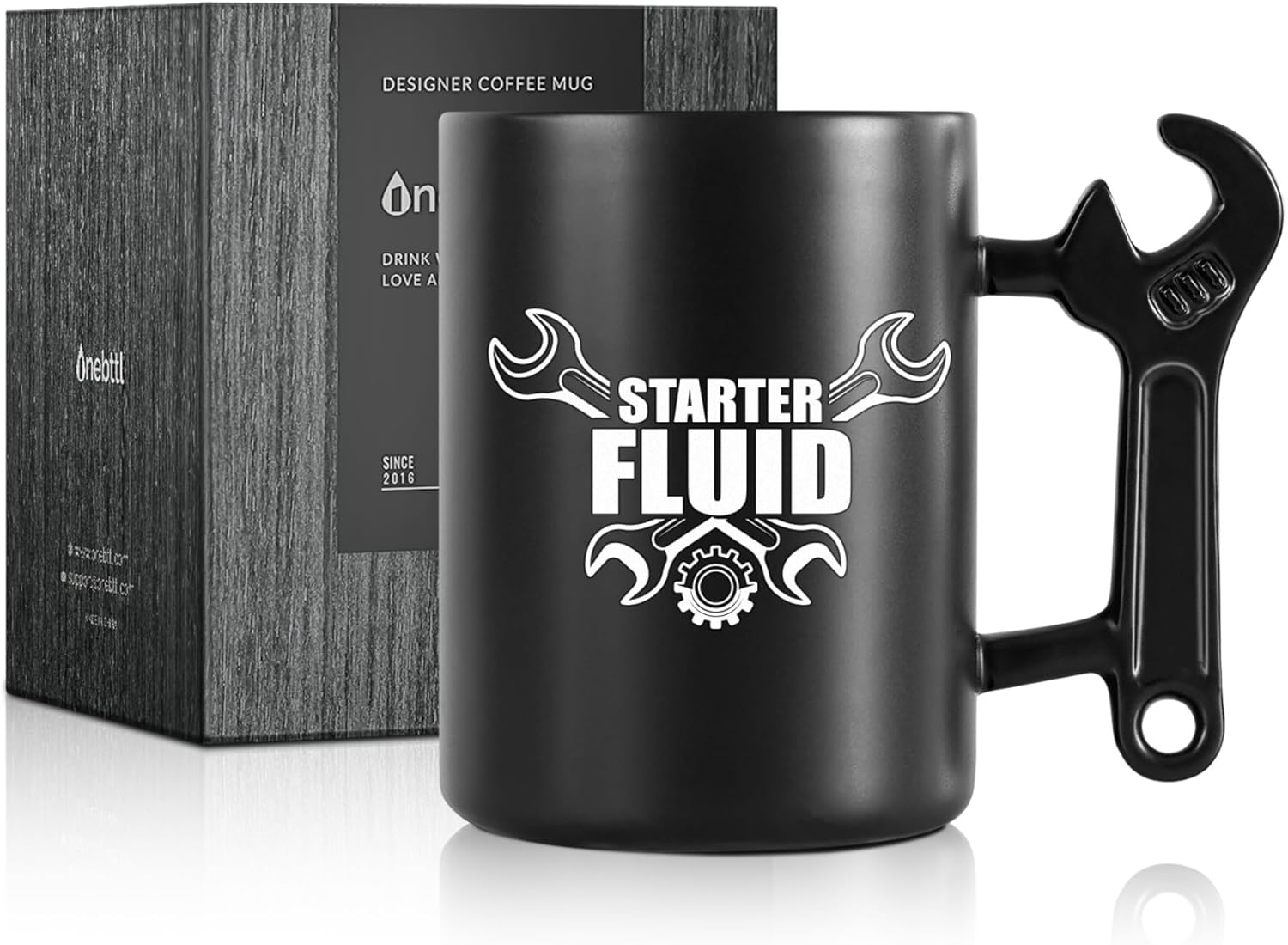 Onebttl Mechanic Gifts Wrench Coffee Mug, Mechanic Gift, 13.5oz/400ml Funny Ceramic Mug, Starter Fluid