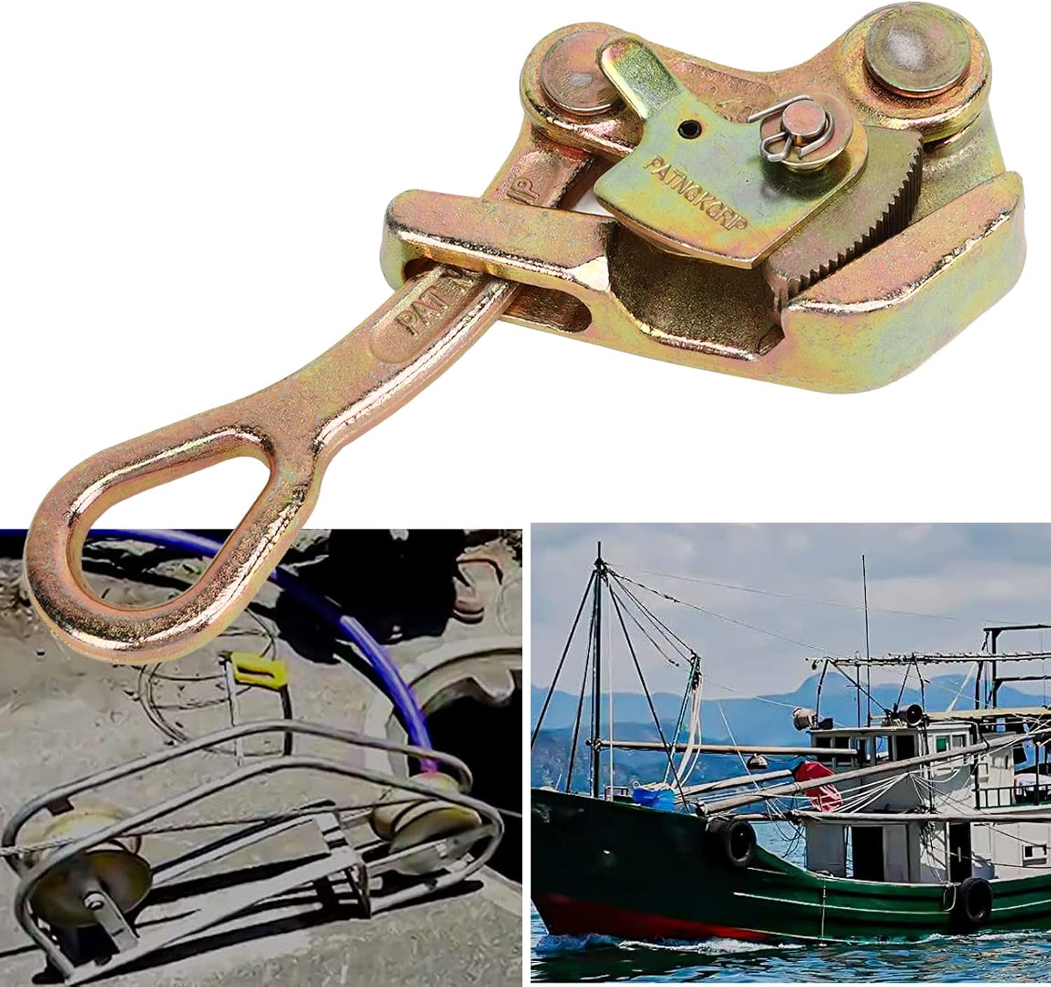 Electrical Pulling Grips, Cable Puller Tensioner, Cable Grip Puller High Strength Stable Performance Universal for Trailers Ships RVs Trucks(1T)