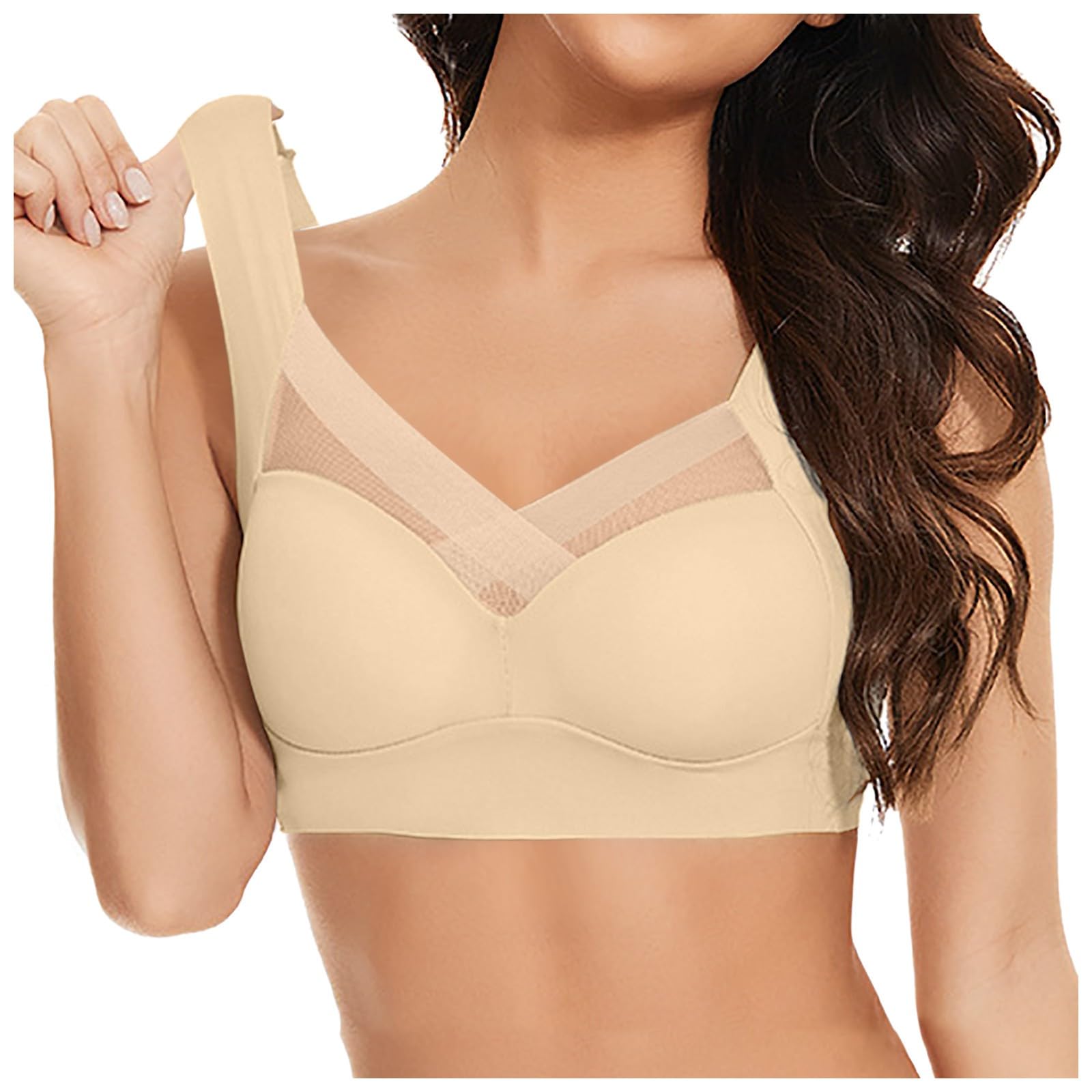 Comfortable Bras for Women Plus Size Wireless Lace Vest Sports Bras Thin Gathered Sexy Bras Adjustable Push up