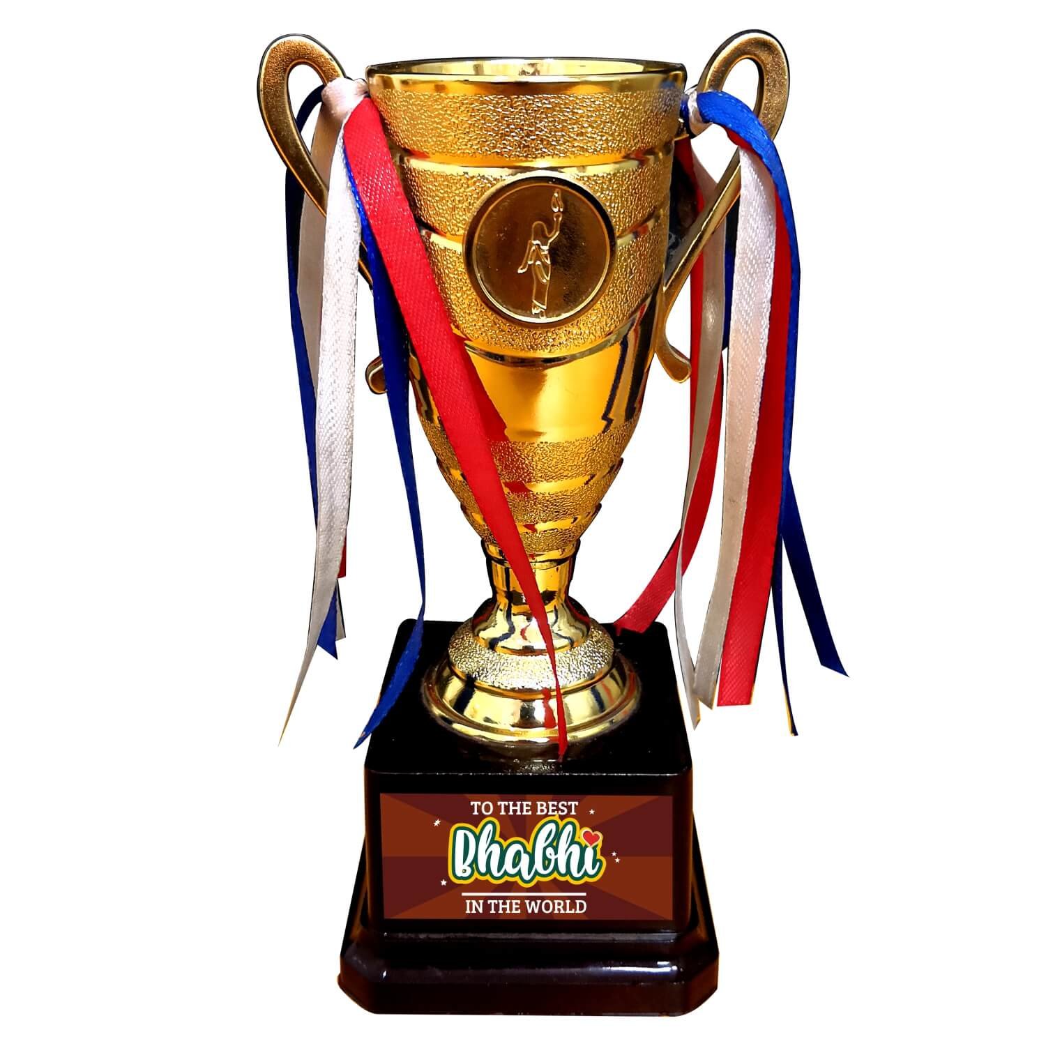 Yaya Cafe™ Birthday Gift for Bhabhi Best Bhabhi in The World Trophy Award for Sister in Law - Champion Golden (B07FYGJ5SH) Amazon Price History, Amazon Price Tracker