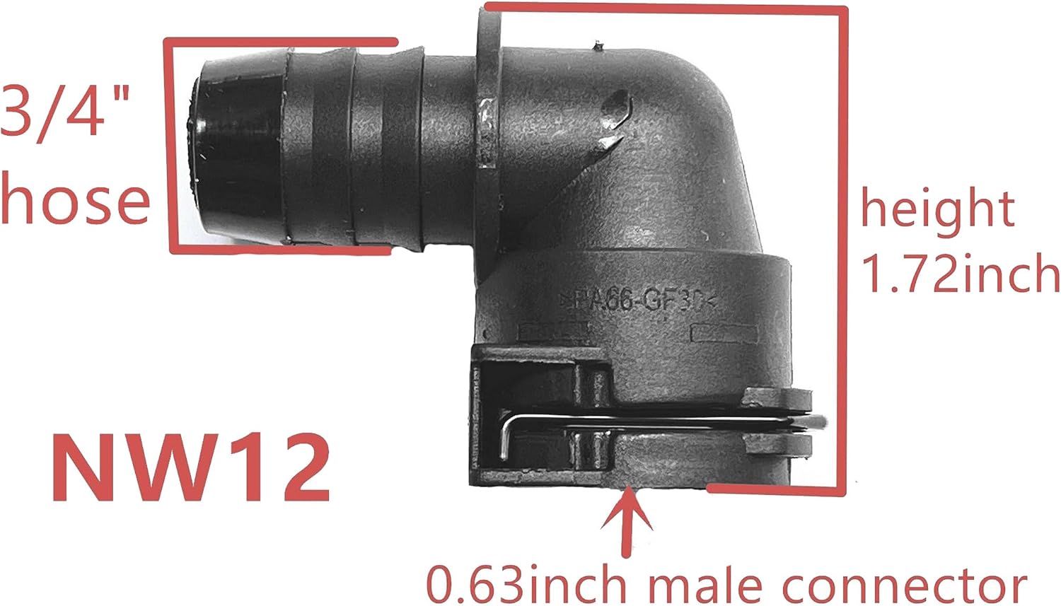 NW12, 90°, Coolant Hose Connector Adapter, Radiator Pipe Line Fitting for BMW,Mercedes-Benz,Audi,VW,Volvo,Porsche,Land Rover,MINI,Engine Heater Hose Assembly, Tube Coupler Repair Kit,Elbow Nipple 3/4"