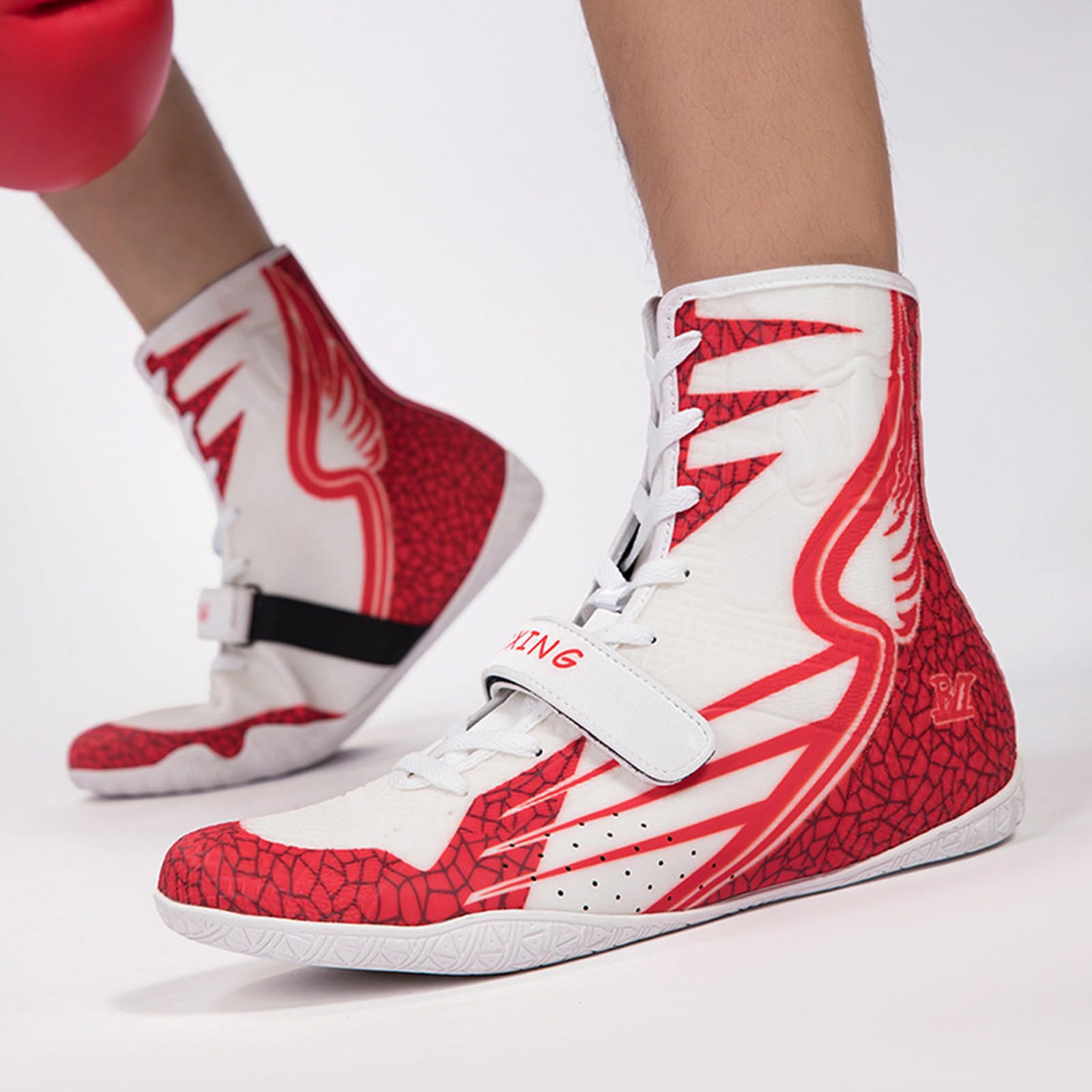 Scarpe da Boxe Uomo, Scarpe da Wrestling Pugilato Antiscivolo Traspirante per Arti Marziali, Atletica, Fitness, Bodybuilding, Taekwondo, Arti Marziali