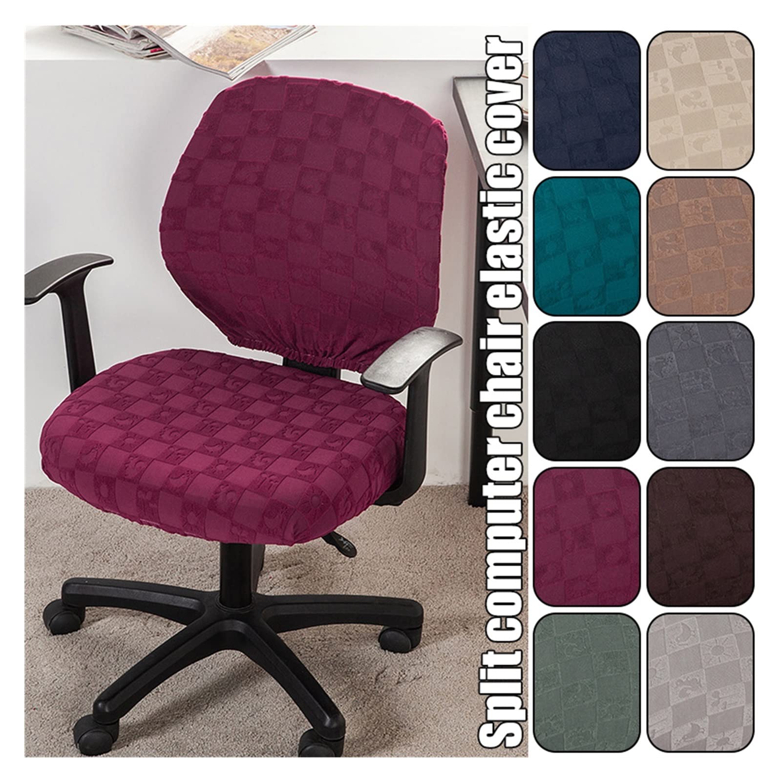 Cubierta de Silla de Oficina Universal Sillón de Silla de Silla de Silla Estiramiento de la Silla de la computadora Funda Protectora de Asiento extraíble Decoración del hogar Fundas sillas
