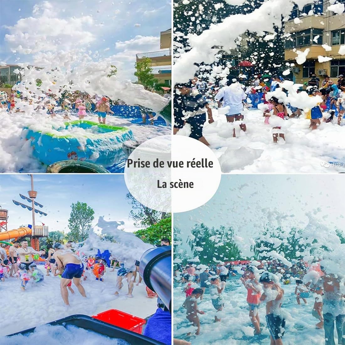 Grande Machine à Mousse pour Scène,Pistolet à Neige 2000 W,équipement De Fête,Machine à Bulles à Jet De Tête Secouée,pour Fêtes en Plein Air,Parc Aquatique,Fête à Piscine
