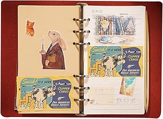 Nachfüllbare Leder-Tagebücher für Frauen, A6-Reisetagebuch, Notizbuch mit A6-Notizblock, 6-Ringbuch, Planer, Notizbuch, Organizer, perfekt als Geschäftsgeschenk/persönliches Tagebuch,