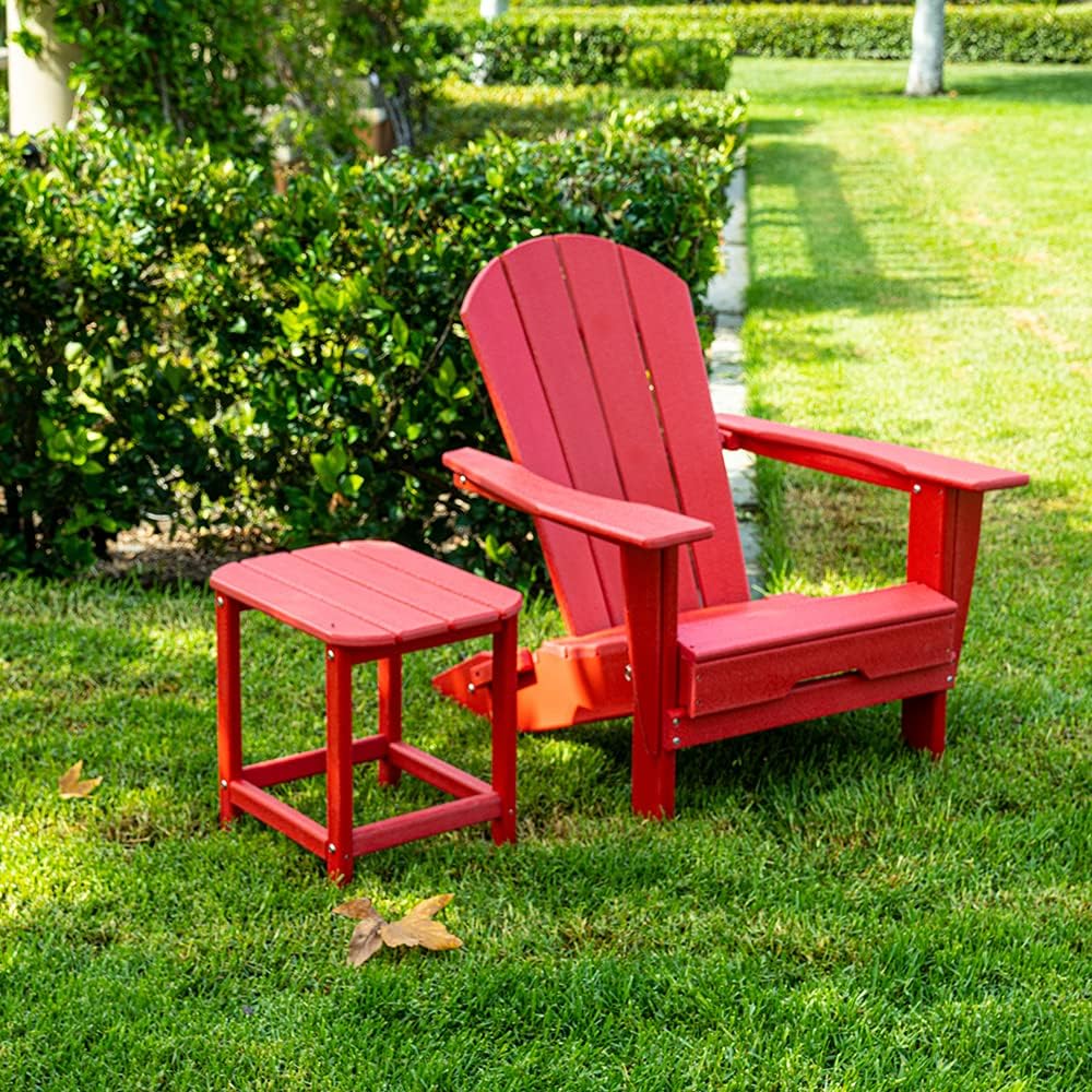 ResinTEAK Plastic Folding Adirondack Chair | Adult-Size, Weather Resistant for Patio Deck Garden, Backyard & Lawn Furniture | Easy Maintenance & Classic Adirondack Chair Design (Apple Red) : Patio, Lawn & Garden
