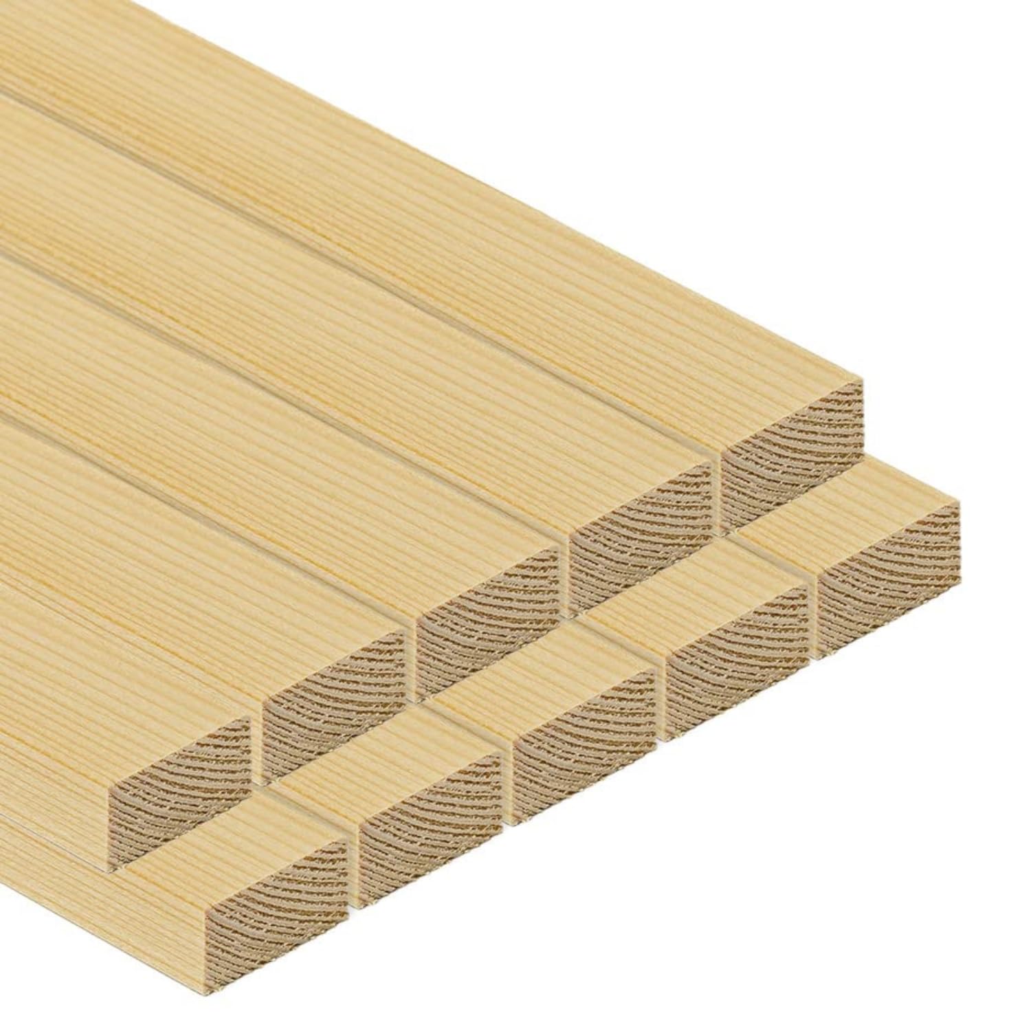 TWE Listelli Legno Massello Abete x 3 Metri Piallati su Quattro Lati con Smusso su Spigoli Made in Italy Confezione da 10 pz (15x30) mm