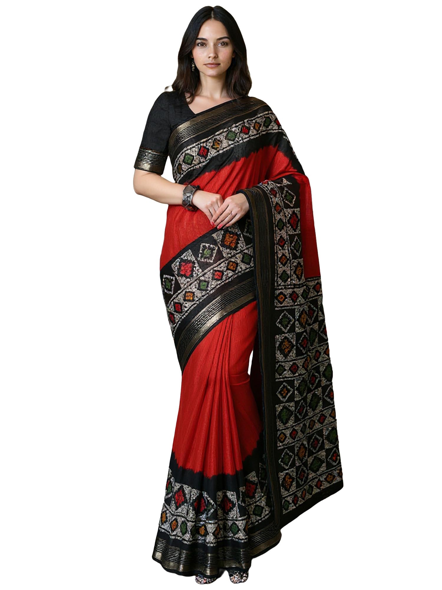 akhilam Women's Banarasi Kanjivaram Art Silk Saree with Blouse Material-picture-29