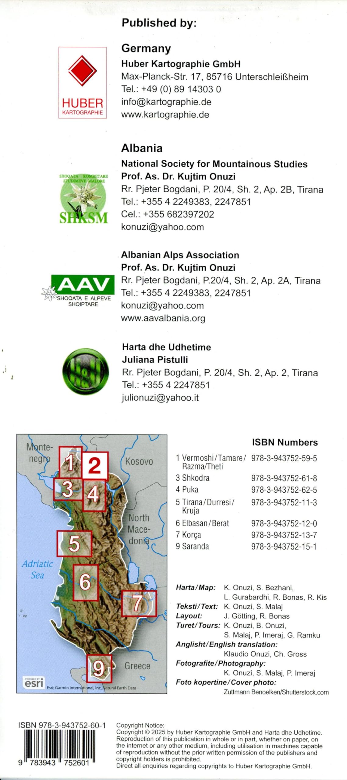 Albania hiking & biking 1:50000: Karte 2: Tropoja, B. Curri und Valbona