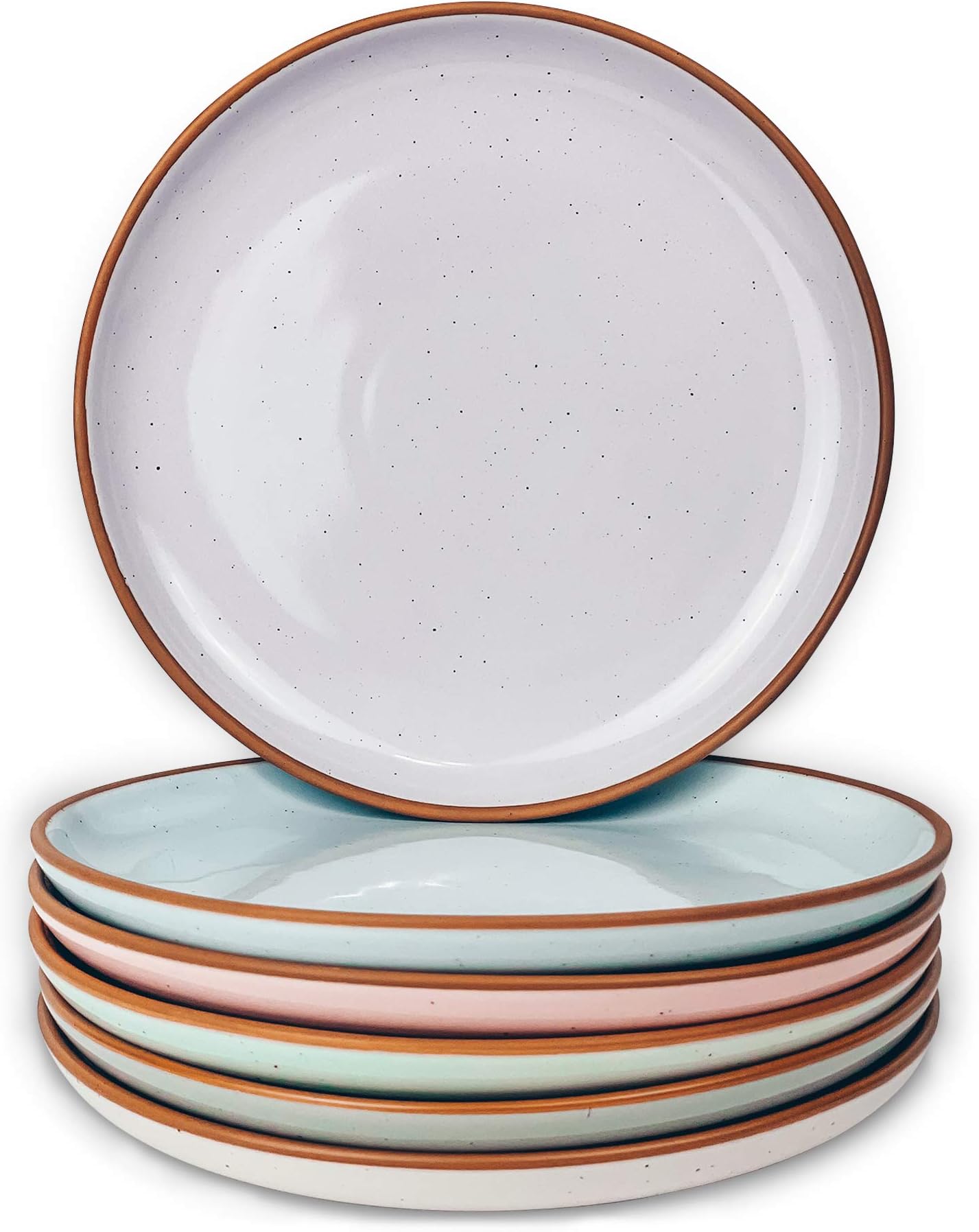 Getstar 10.5" Ceramic Dinner Plates Set Of 4 - Microwave & Dishwasher Safe, Embossed Design, Deep Dish Plates For Everyday & Entertaining