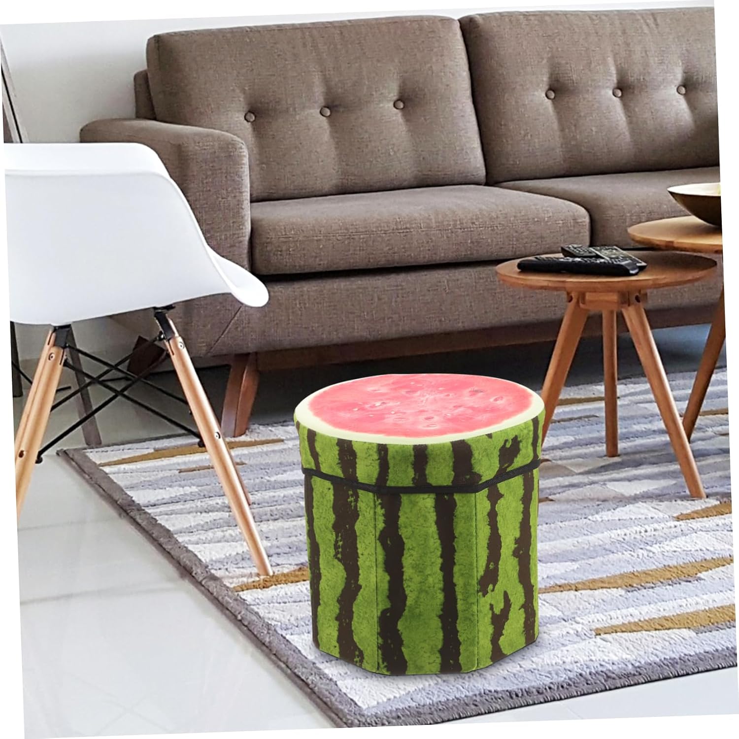 Zerodeko Fruitella Footrest Foot Stool Small Stool Foldable Outdoor Ottomans for Patio Foot Rest Stool Round Pouf Outdoor Stool Storage Footstool