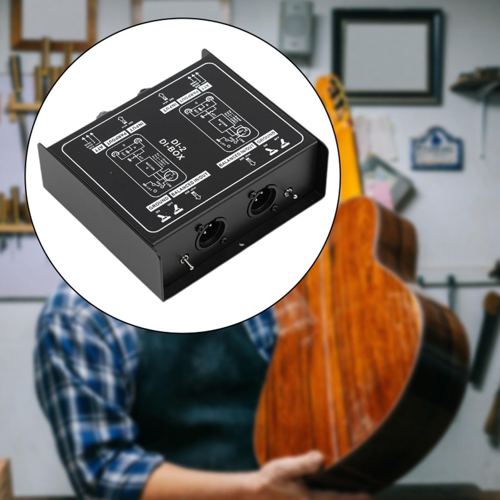 Box Audio Passivo Ad Iniezione Ad Alta Impedenza per Chitarra/basso, Spettacoli Dal Vivo, Professionisti E Musicisti, Doppio