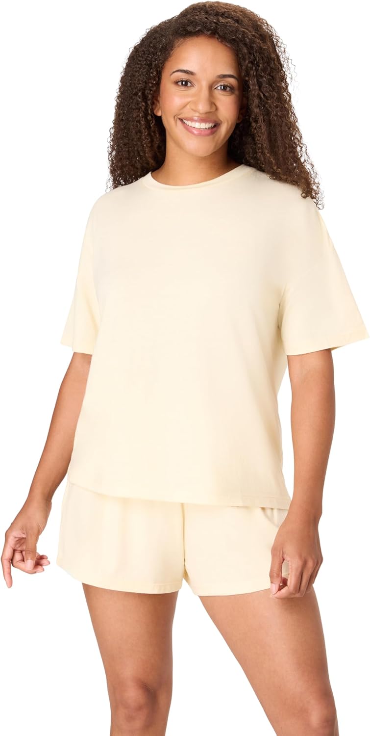 Hanes Women's Pajamas Set, Comfywear Pajamas for Women Set, Originals SupertSoft Loungewear, T-Shirt & Sleep Shorts