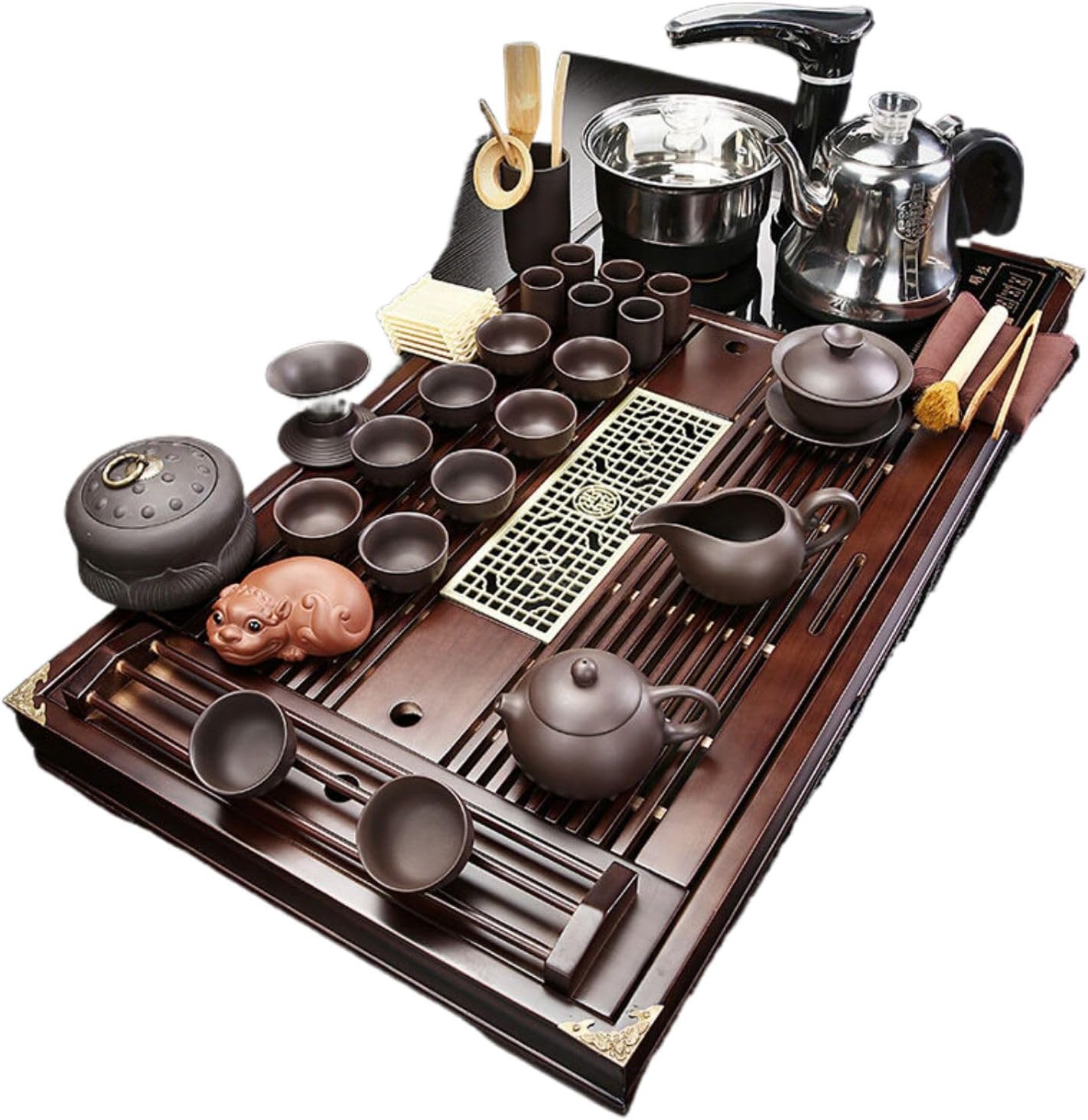 (实木茶具，茶盘，茶杯 ）Chinese Gongfu Solid wood Tea/with Water Storage Drainage Drawer Type for Teahouse Home Office