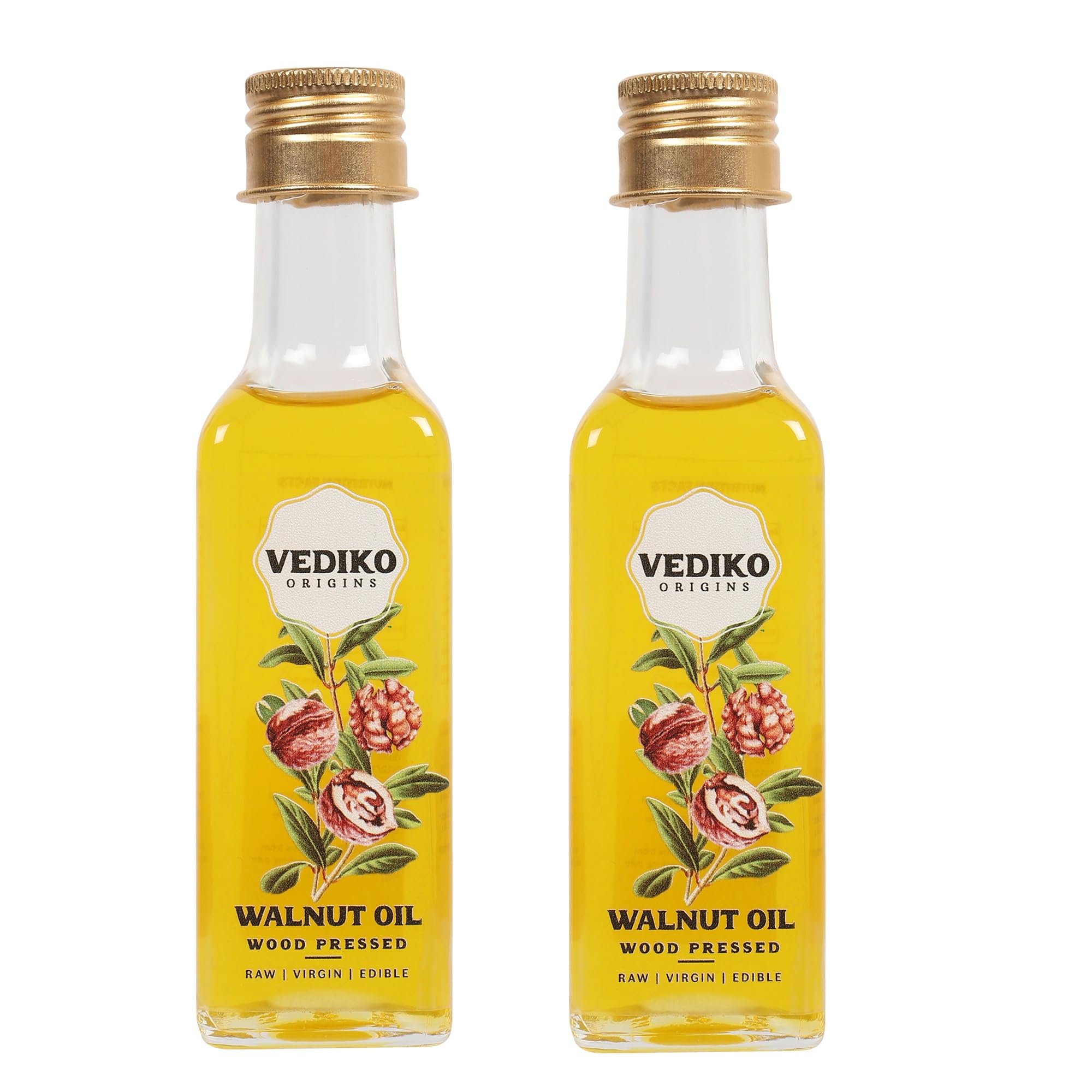 Vediko Organic Cold Pressed Walnut Oil for Thyroid Massage, Skin, Hair, Cooking | 100% Natural Wood Pressed Walnut Oil | Edible & Unprocessed Shudh Akhrot ka tel | Rich in Vitamin E, K & Omega 3 | (Pack Of 2-100ML Each) (B0BQJNKPCY) Amazon Price History, Amazon Price Tracker