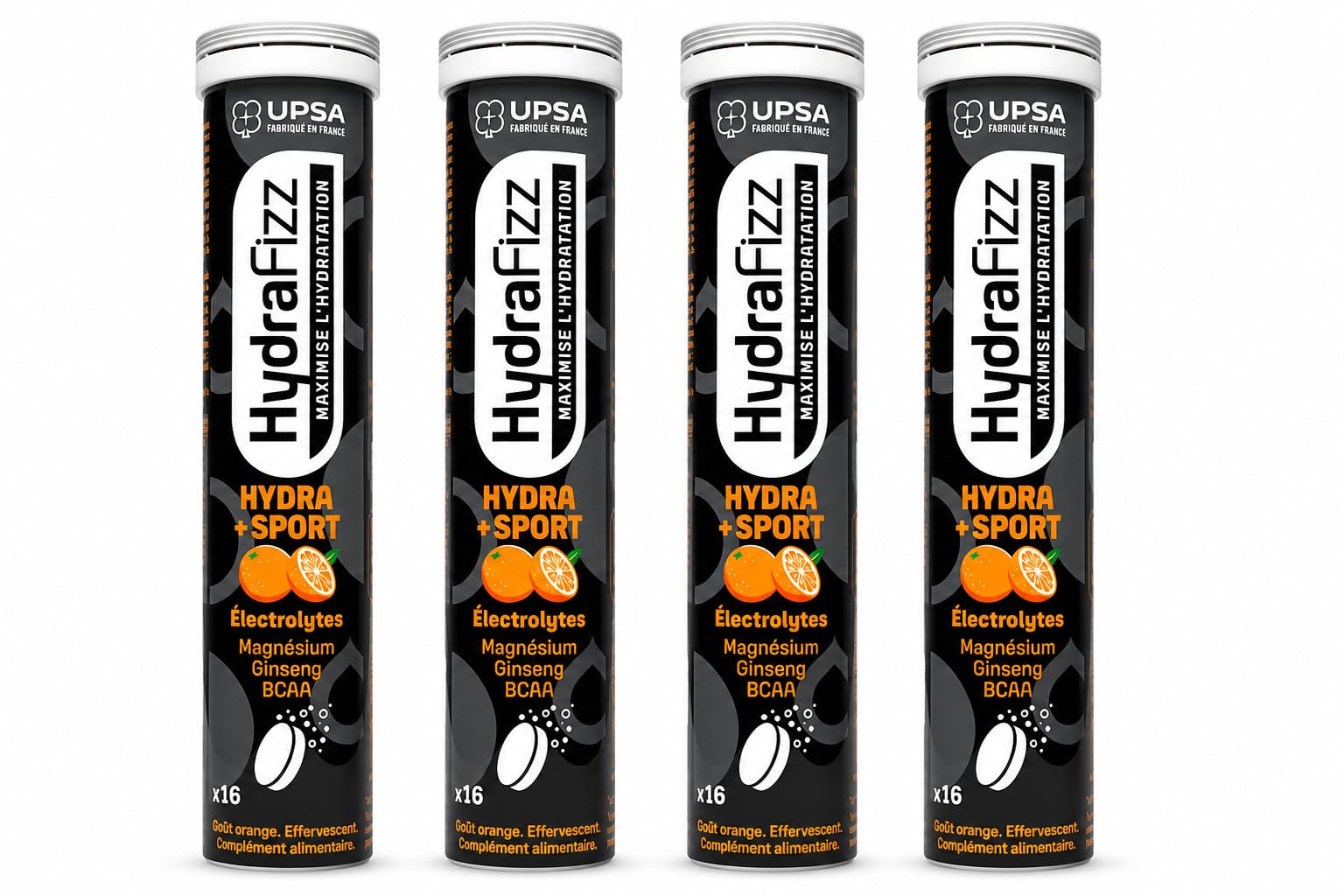 UPSA Hydrafizz Sport x4-5% - Performance, Orange, 64 Comprimés